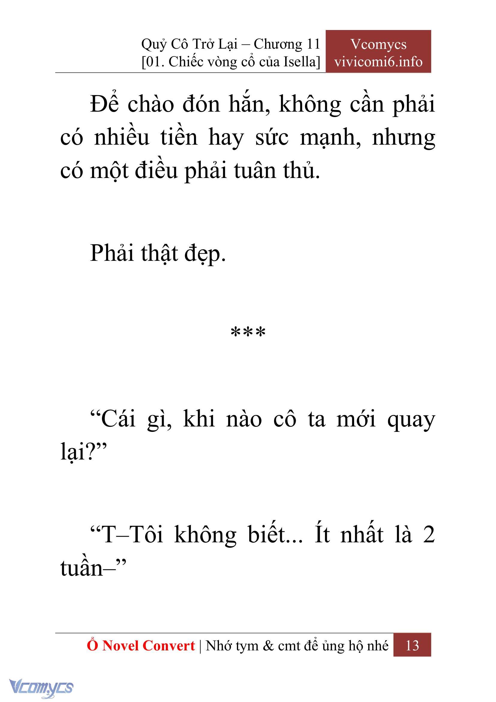 [Novel] Quý Cô Trở Lại Chap 11 - Trang 2