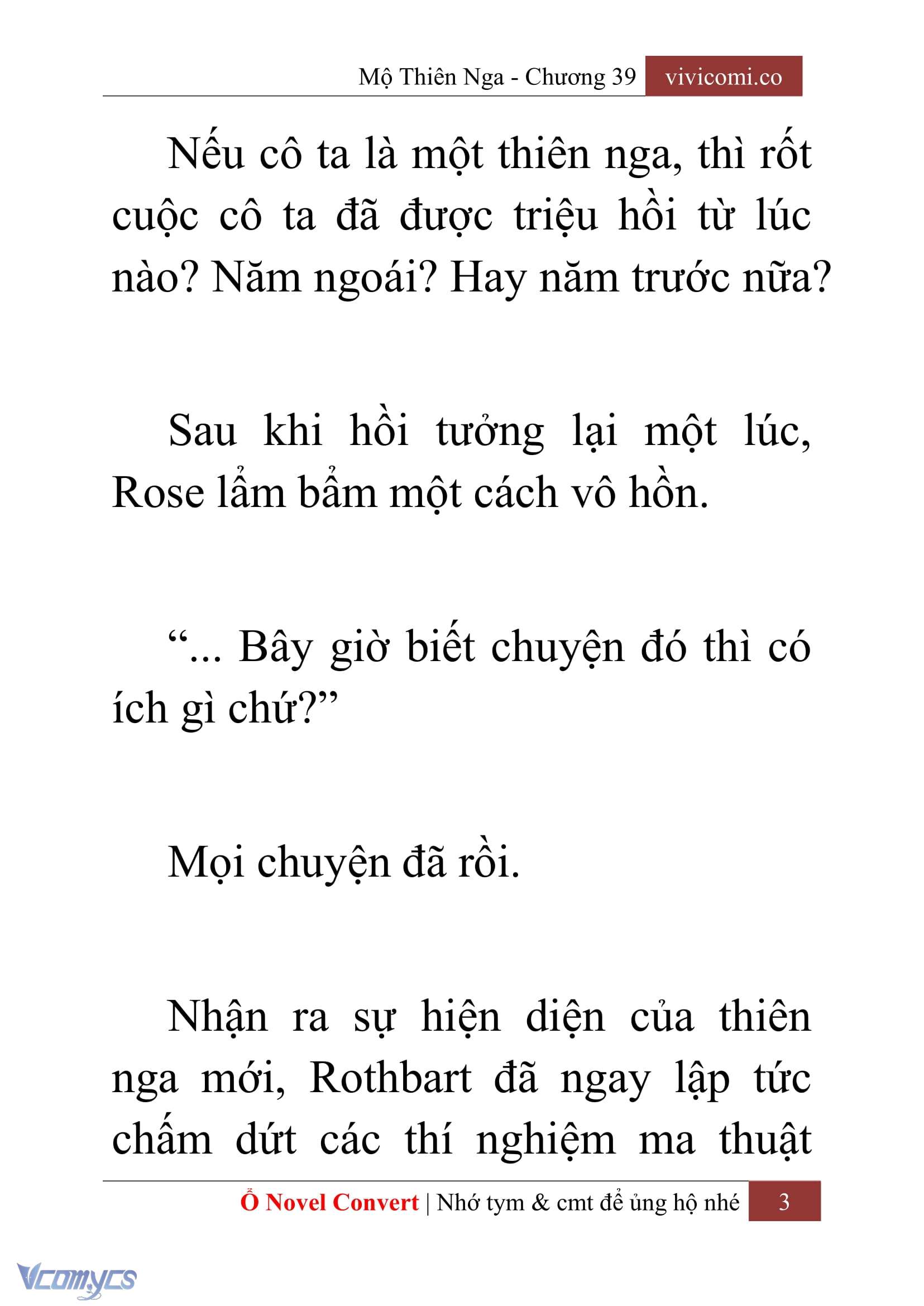 [Novel] Mộ Thiên Nga Chap 39 - Trang 2