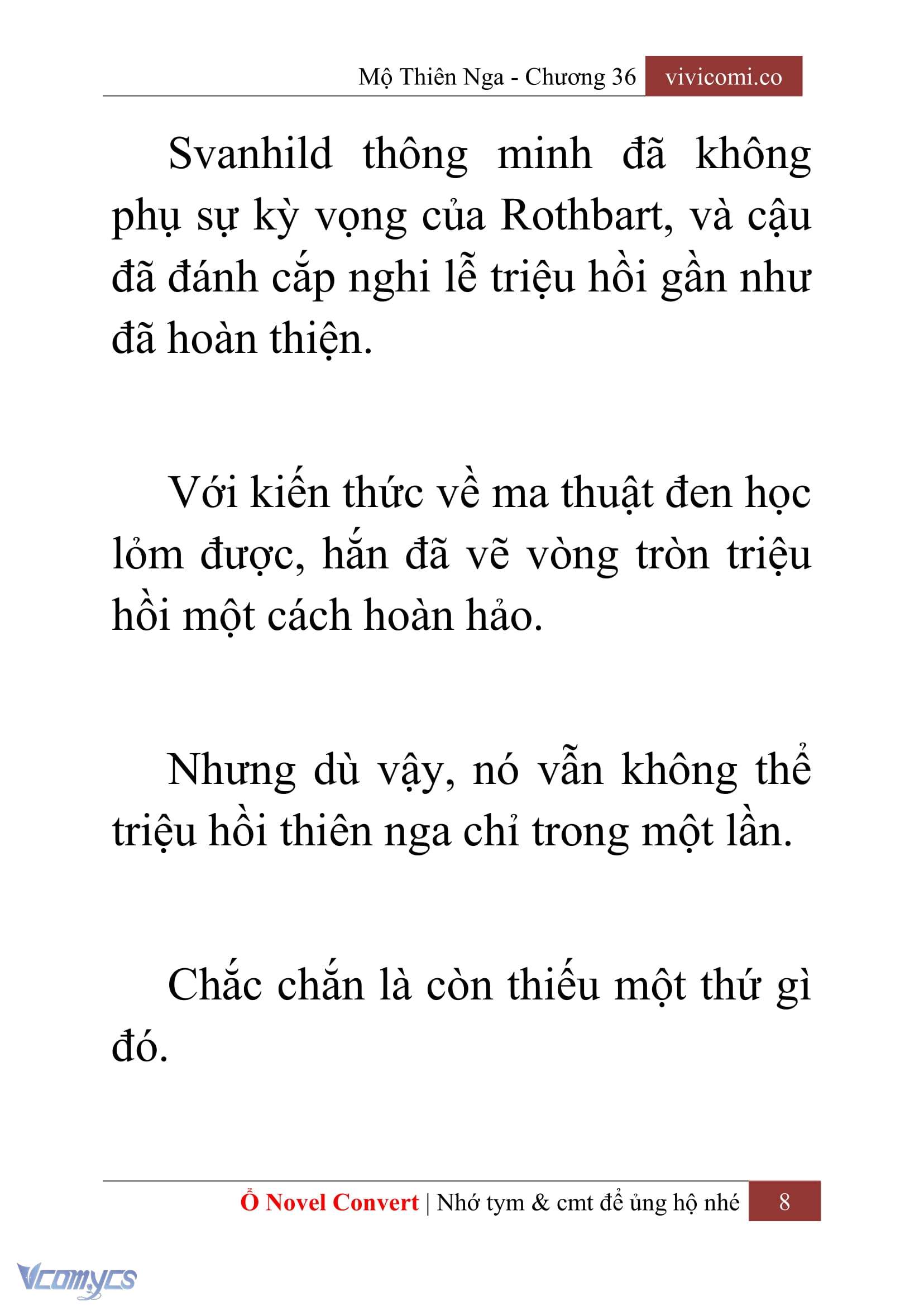 [Novel] Mộ Thiên Nga Chap 36 - Trang 2