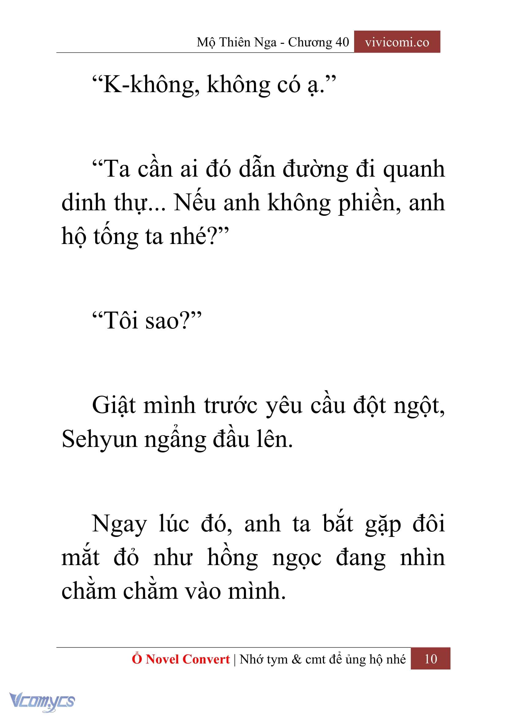 [Novel] Mộ Thiên Nga Chap 40 - Trang 2