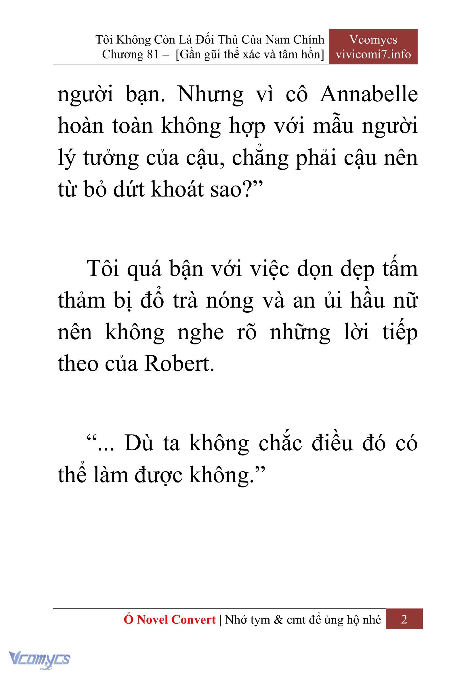 [Novel] Tôi Không Còn Là Đối Thủ Của Nam Chính Chap 81 - Trang 2