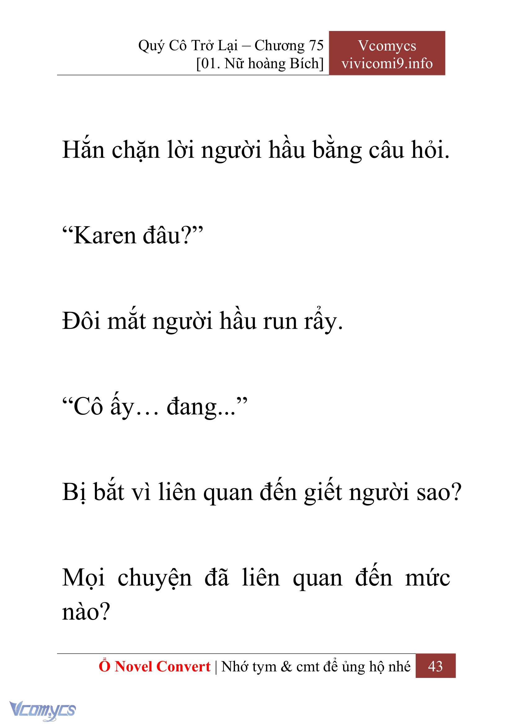 [Novel] Quý Cô Trở Lại Chap 75 - Trang 2