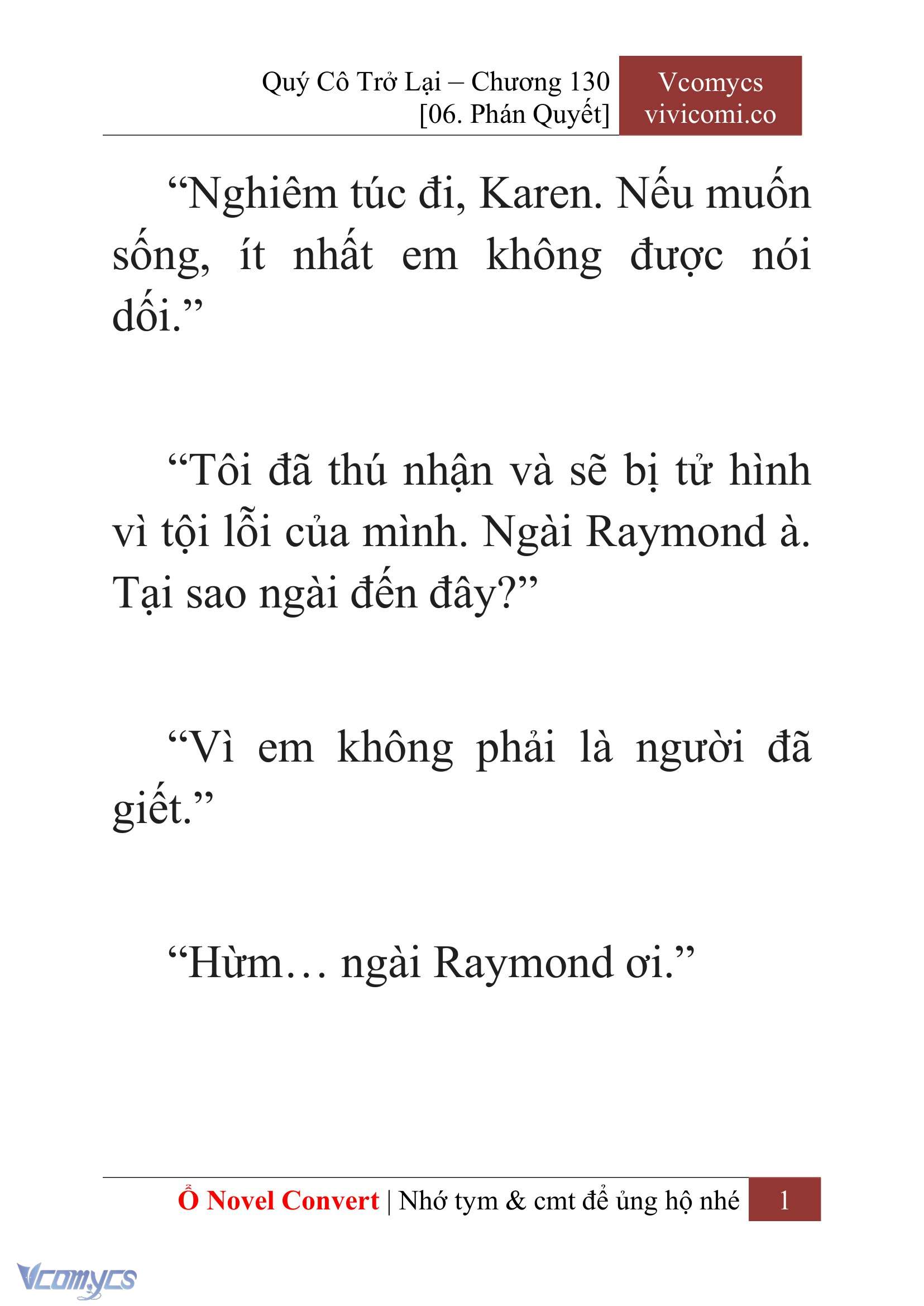 [Novel] Quý Cô Trở Lại Chap 130 - Next 