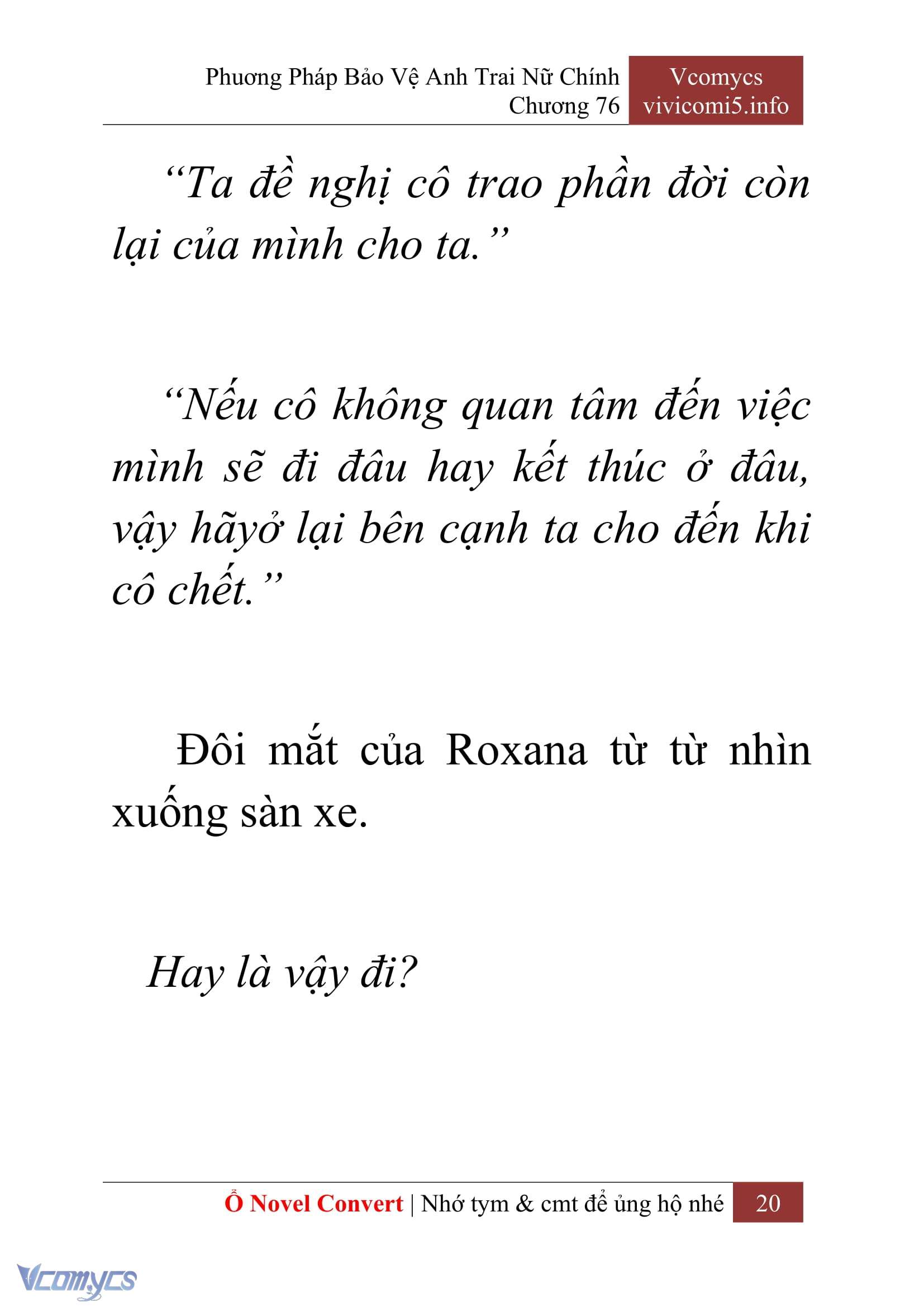 [Novel] Phương Pháp Bảo Vệ Anh Trai Nữ Chính Chap 76 - Trang 2