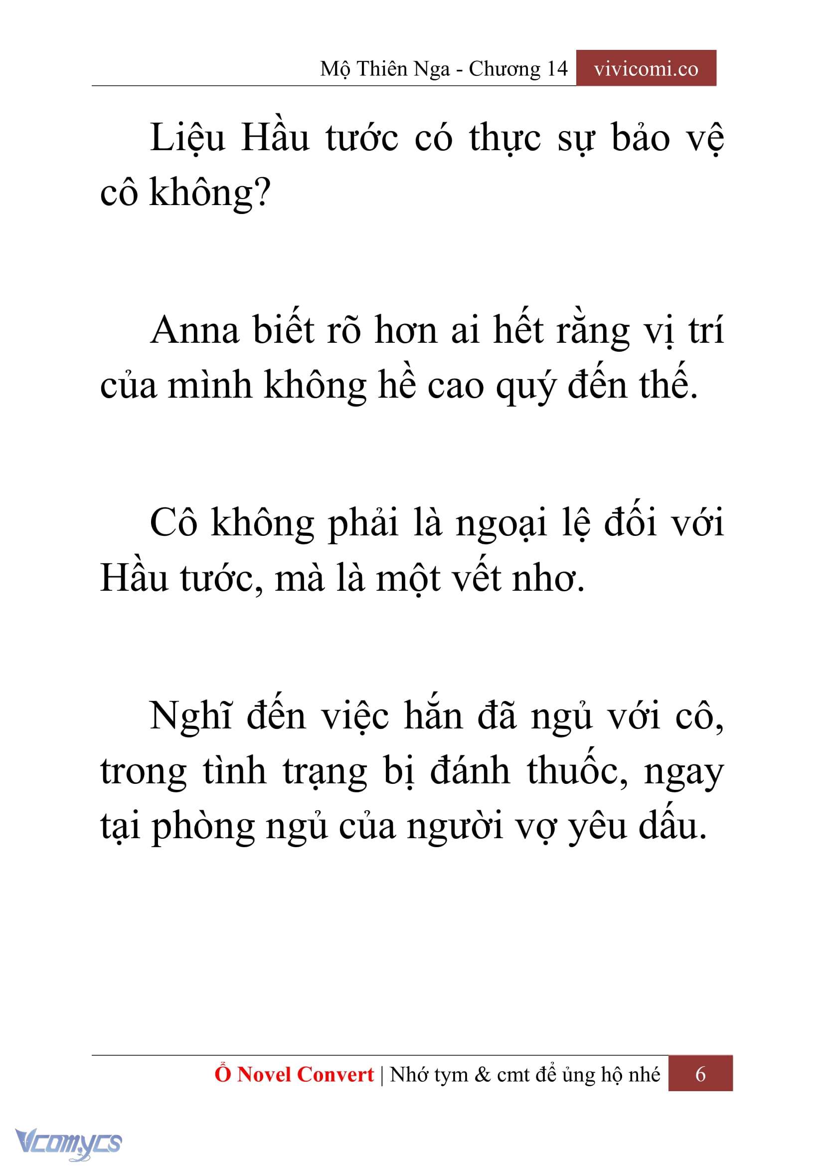 [Novel] Mộ Thiên Nga Chap 14 - Trang 2