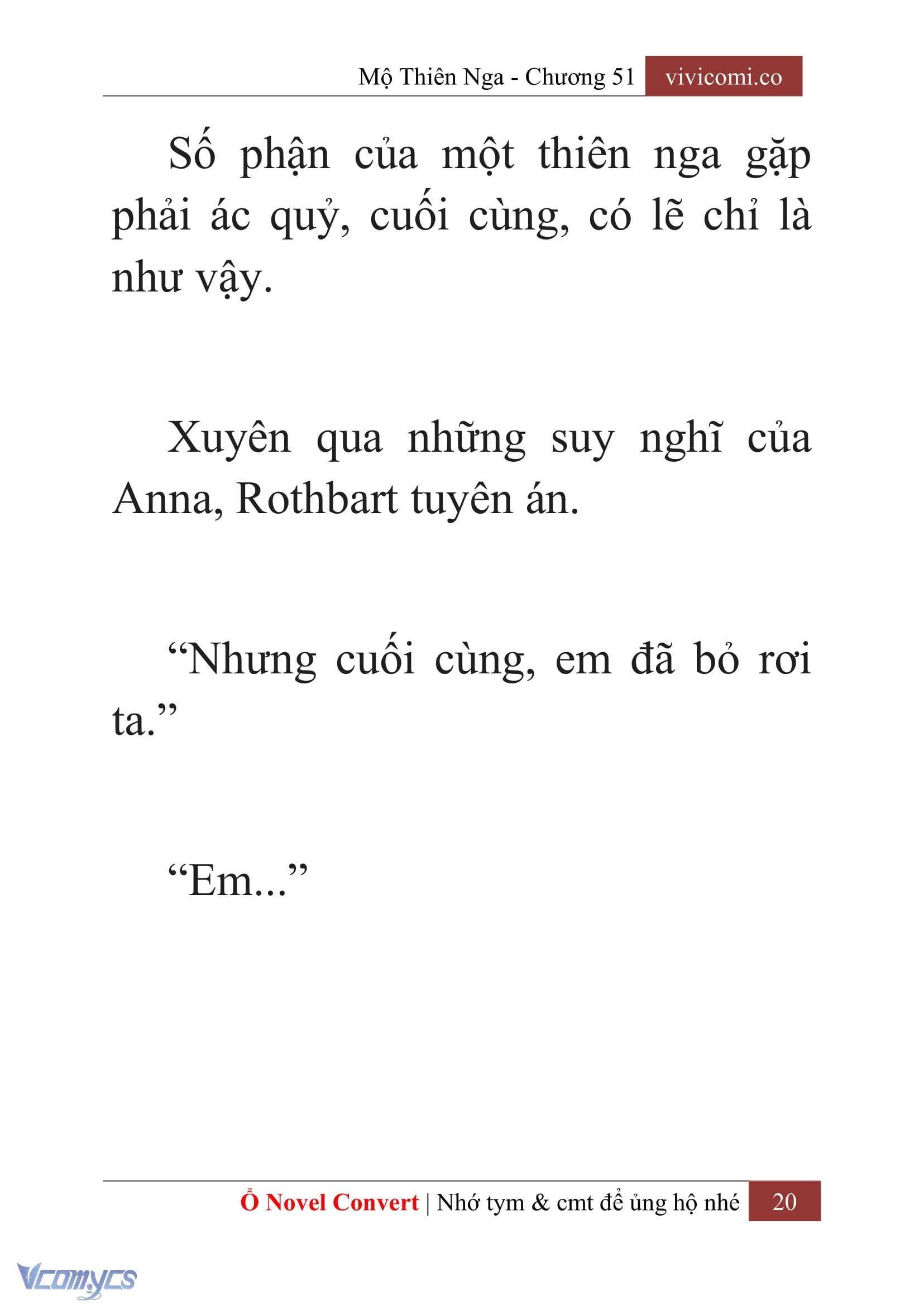[Novel] Mộ Thiên Nga Chap 51 - Next Chap 52