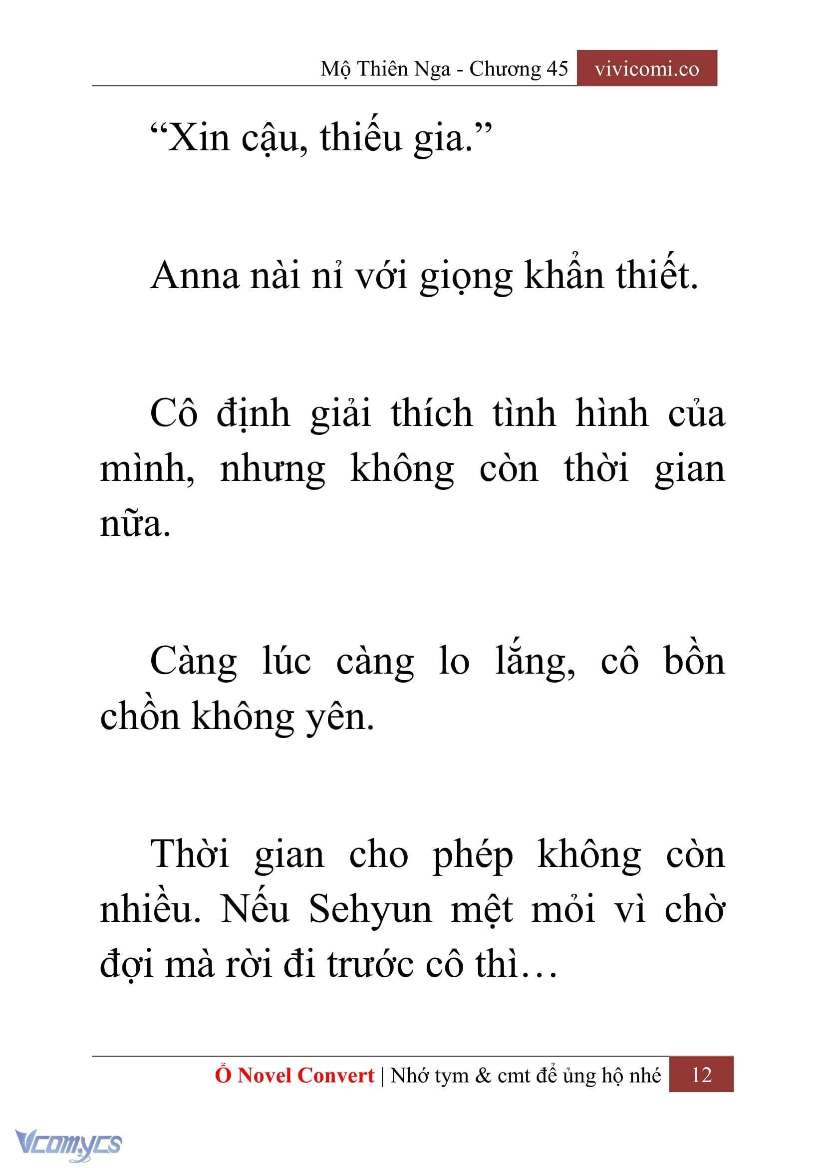 [Novel] Mộ Thiên Nga Chap 45 - Trang 2
