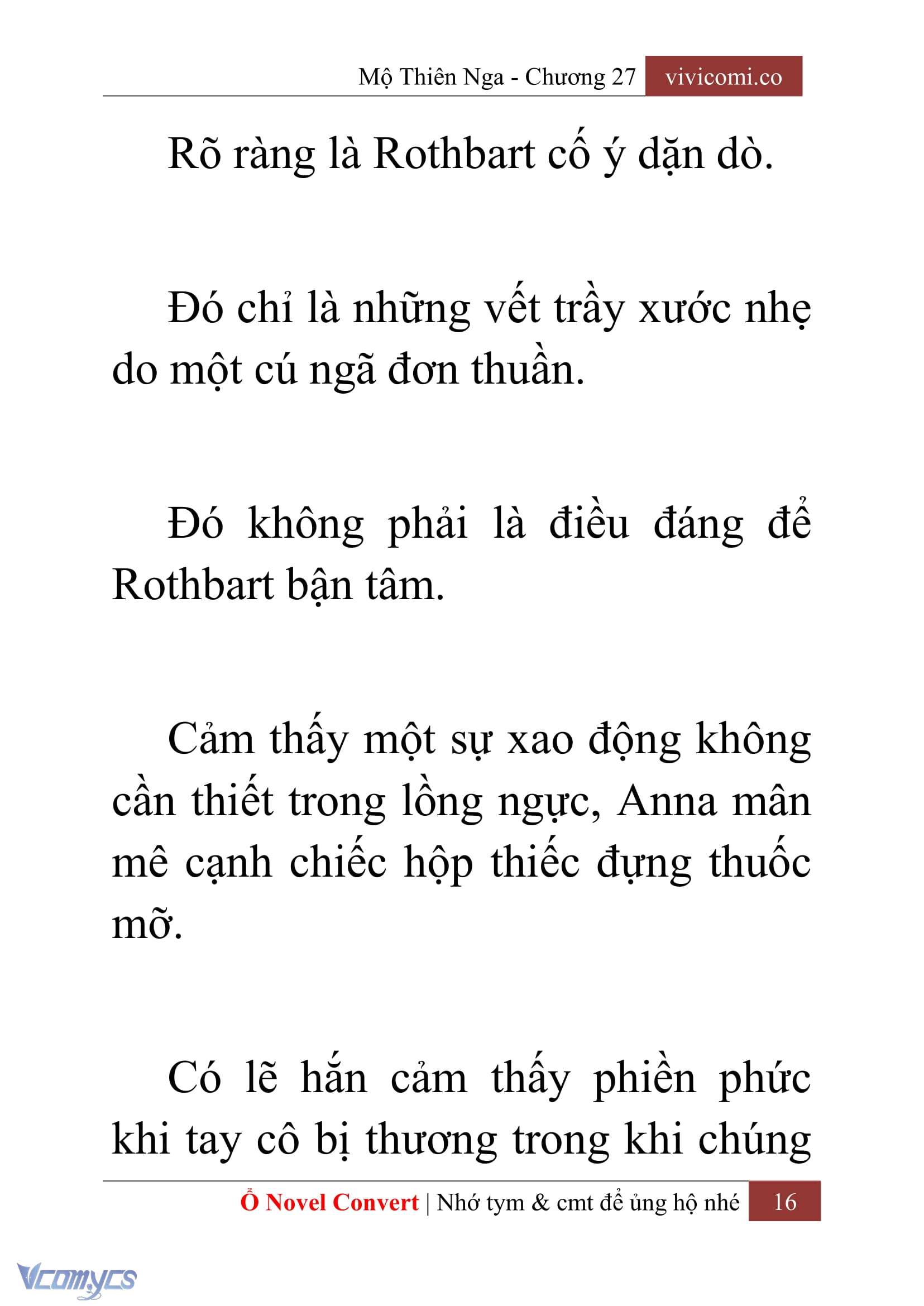 [Novel] Mộ Thiên Nga Chap 27 - Trang 2