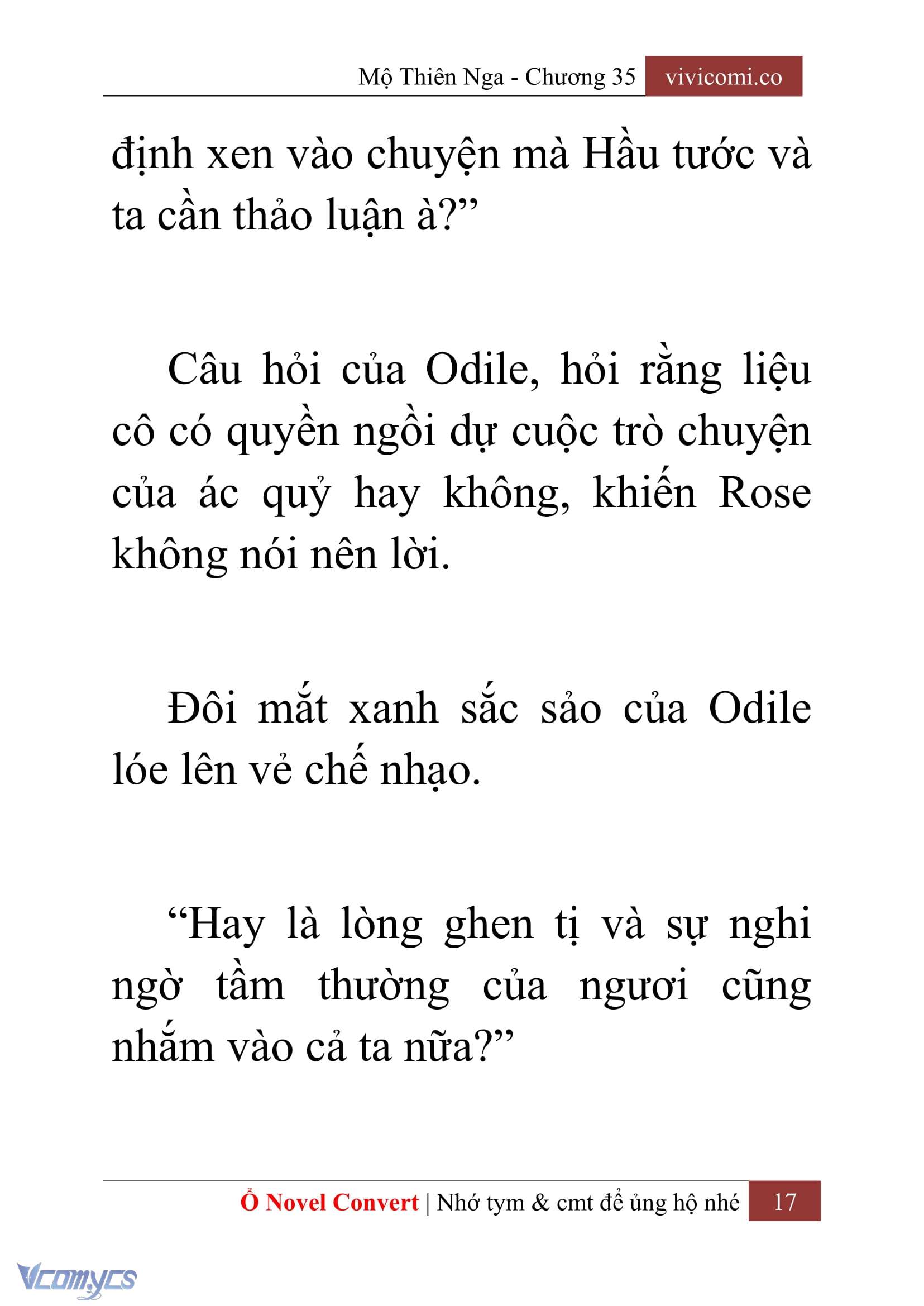 [Novel] Mộ Thiên Nga Chap 35 - Trang 2