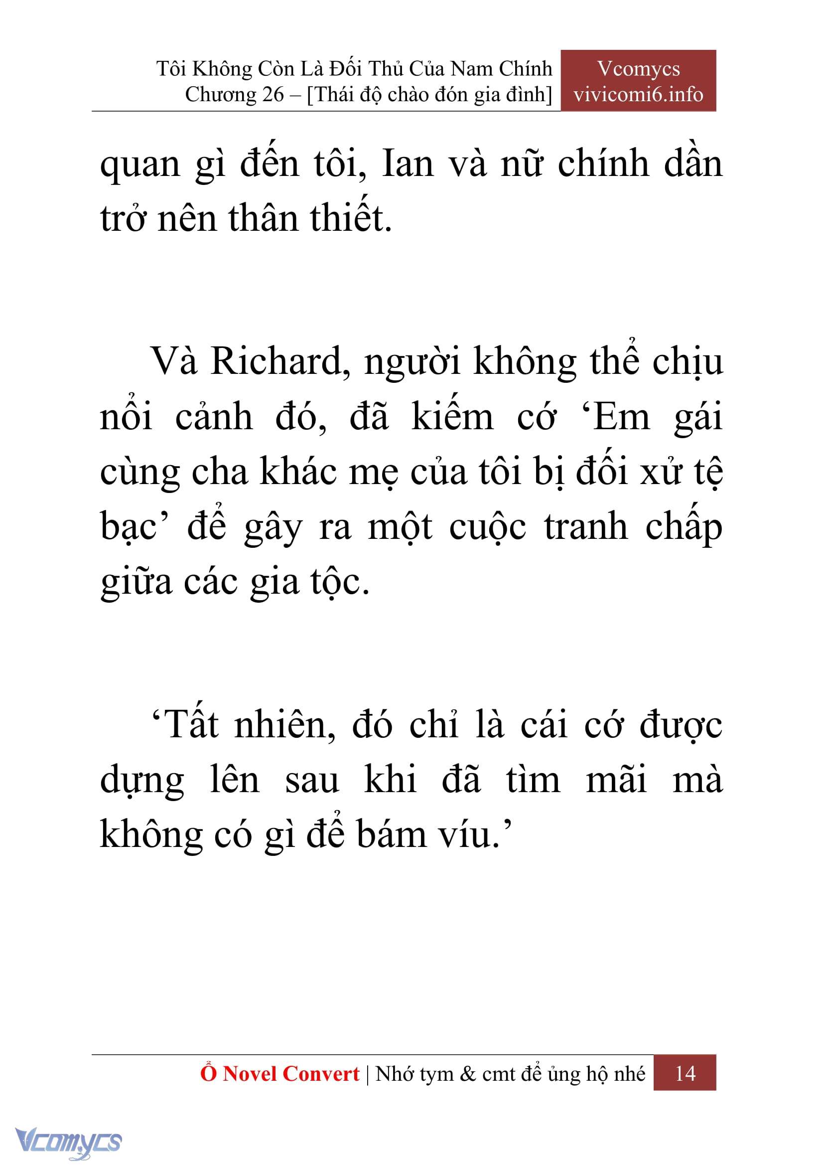 [Novel] Tôi Không Còn Là Đối Thủ Của Nam Chính Chap 26 - Trang 2