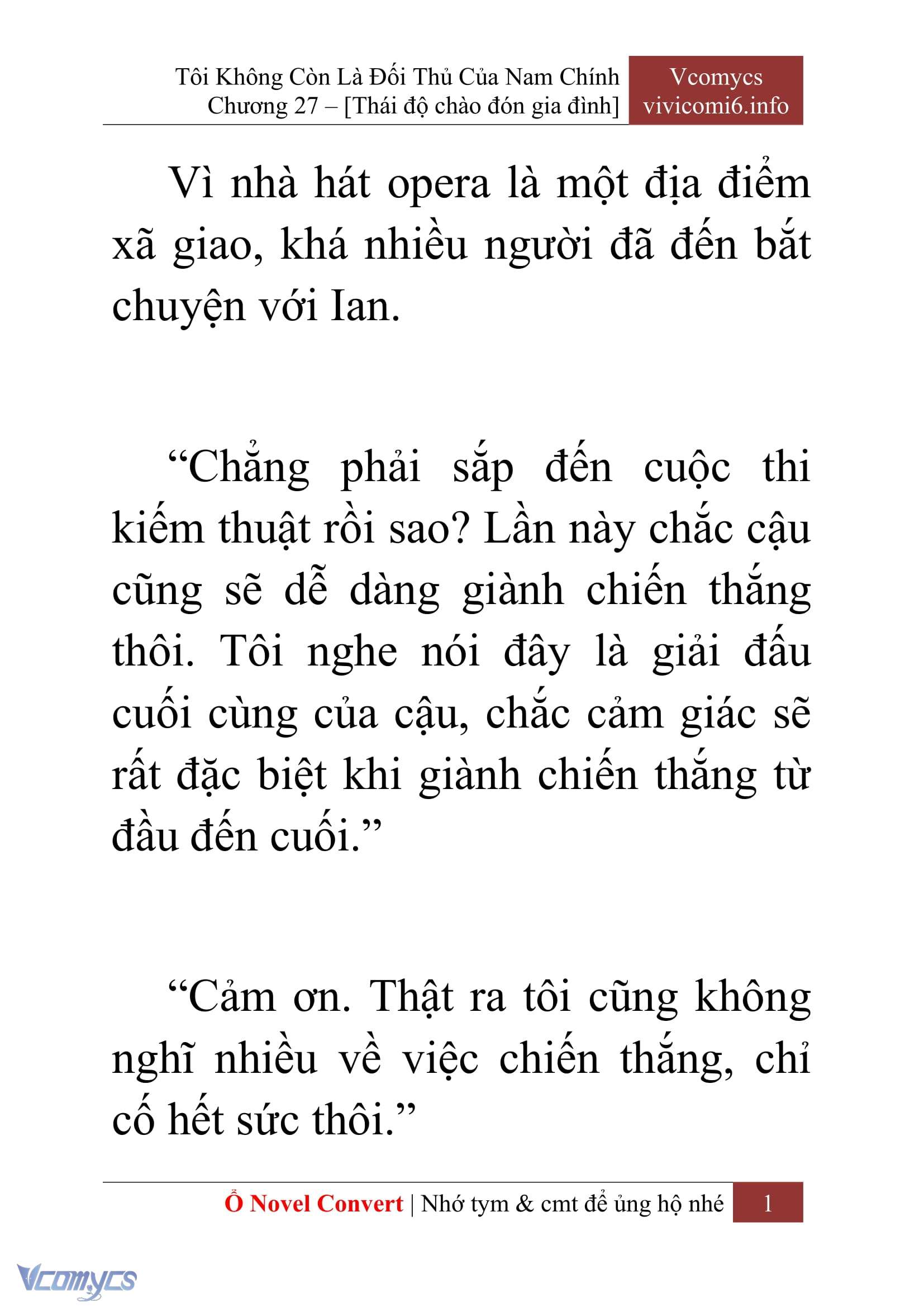 [Novel] Tôi Không Còn Là Đối Thủ Của Nam Chính Chap 27 - Trang 2