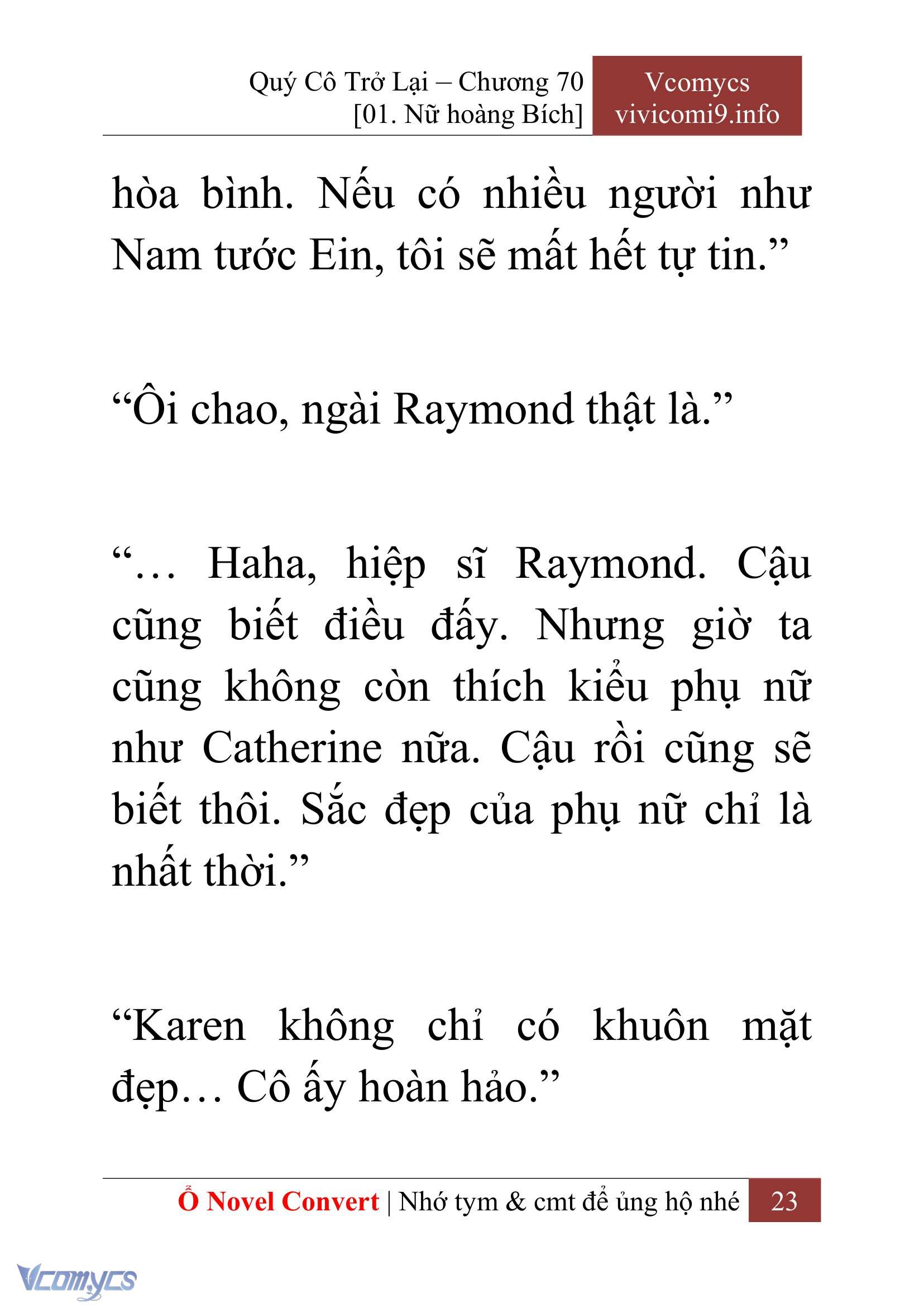 [Novel] Quý Cô Trở Lại Chap 70 - Trang 2