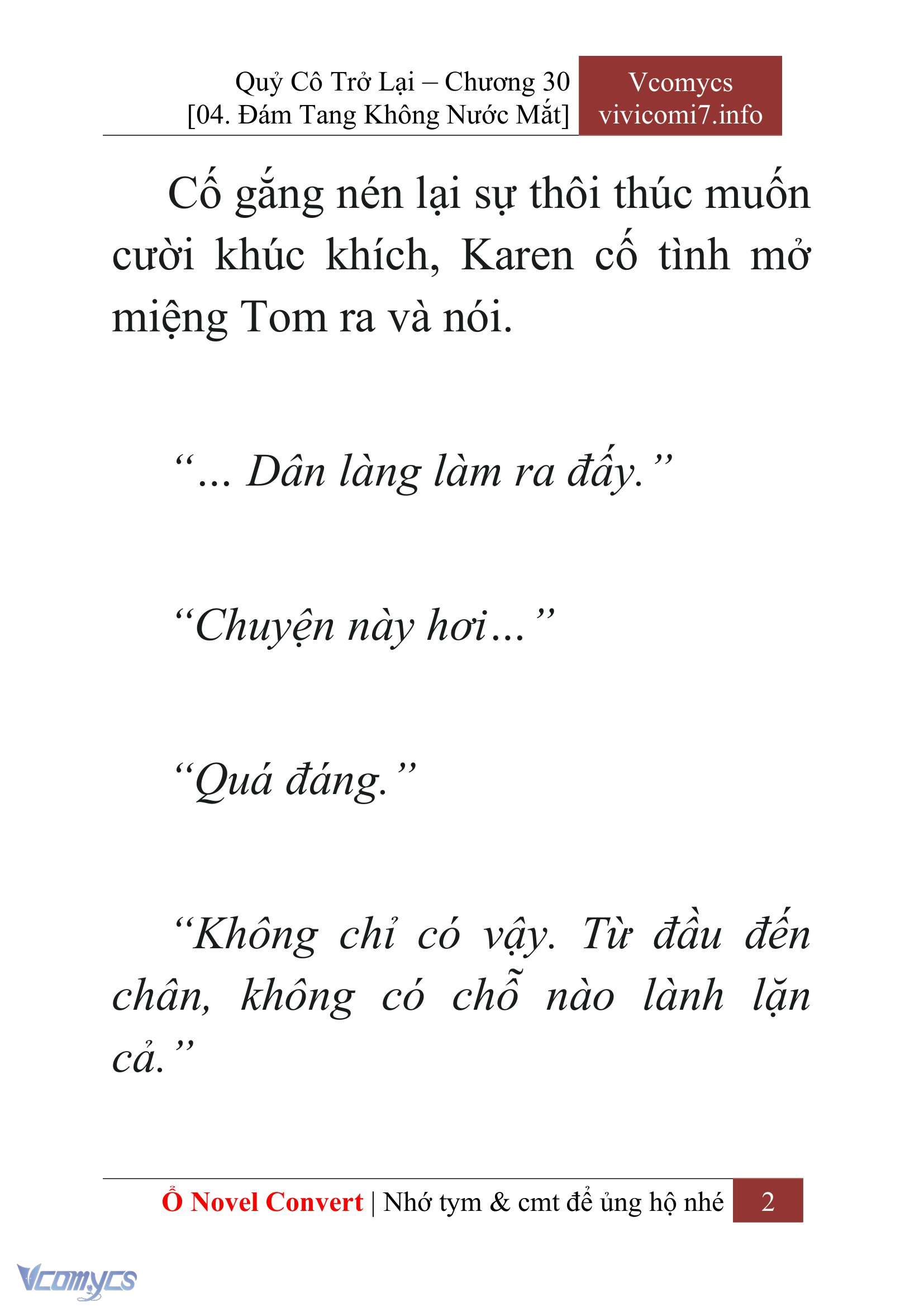 [Novel] Quý Cô Trở Lại Chap 30 - Trang 2