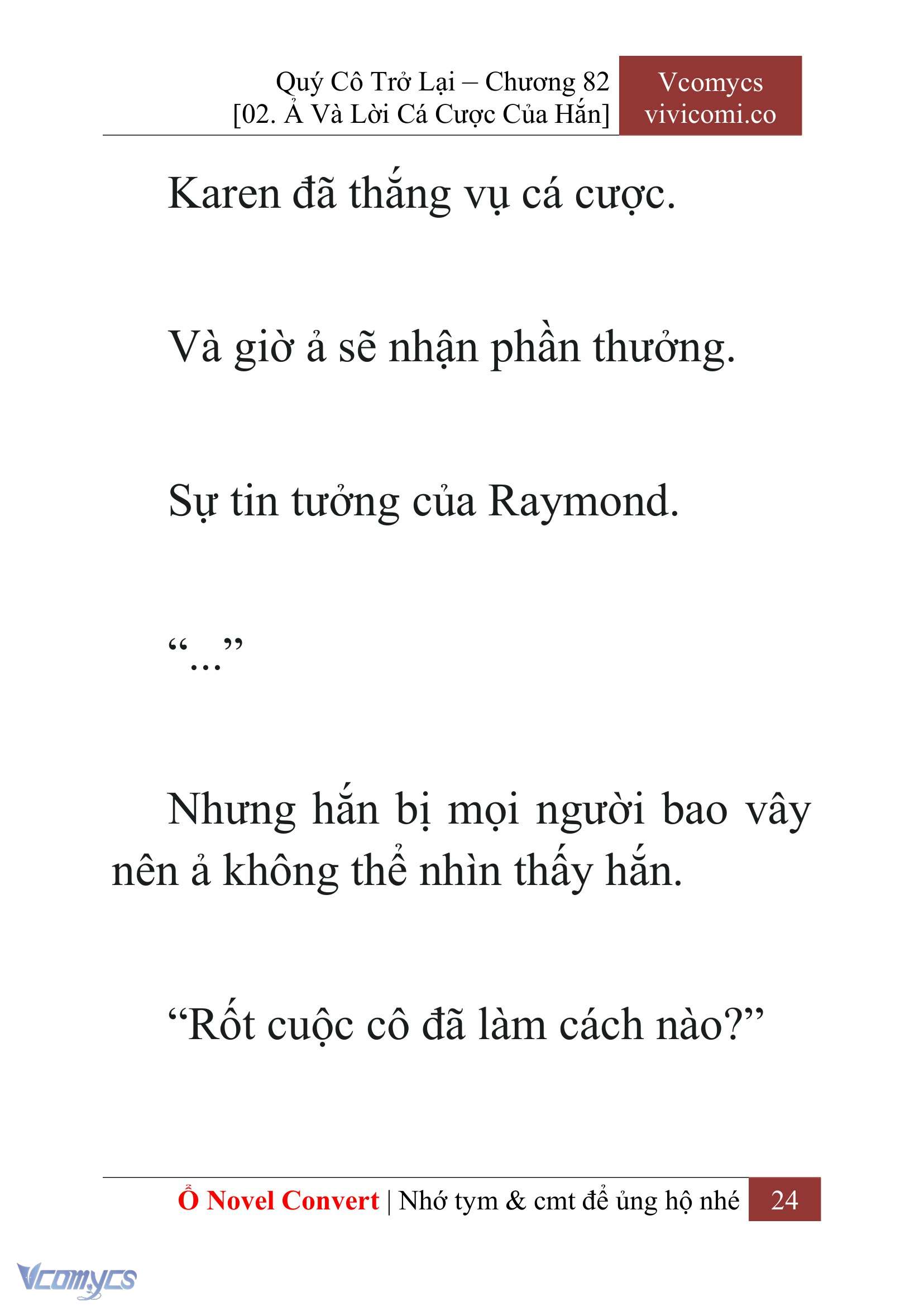 [Novel] Quý Cô Trở Lại Chap 82 - Trang 2