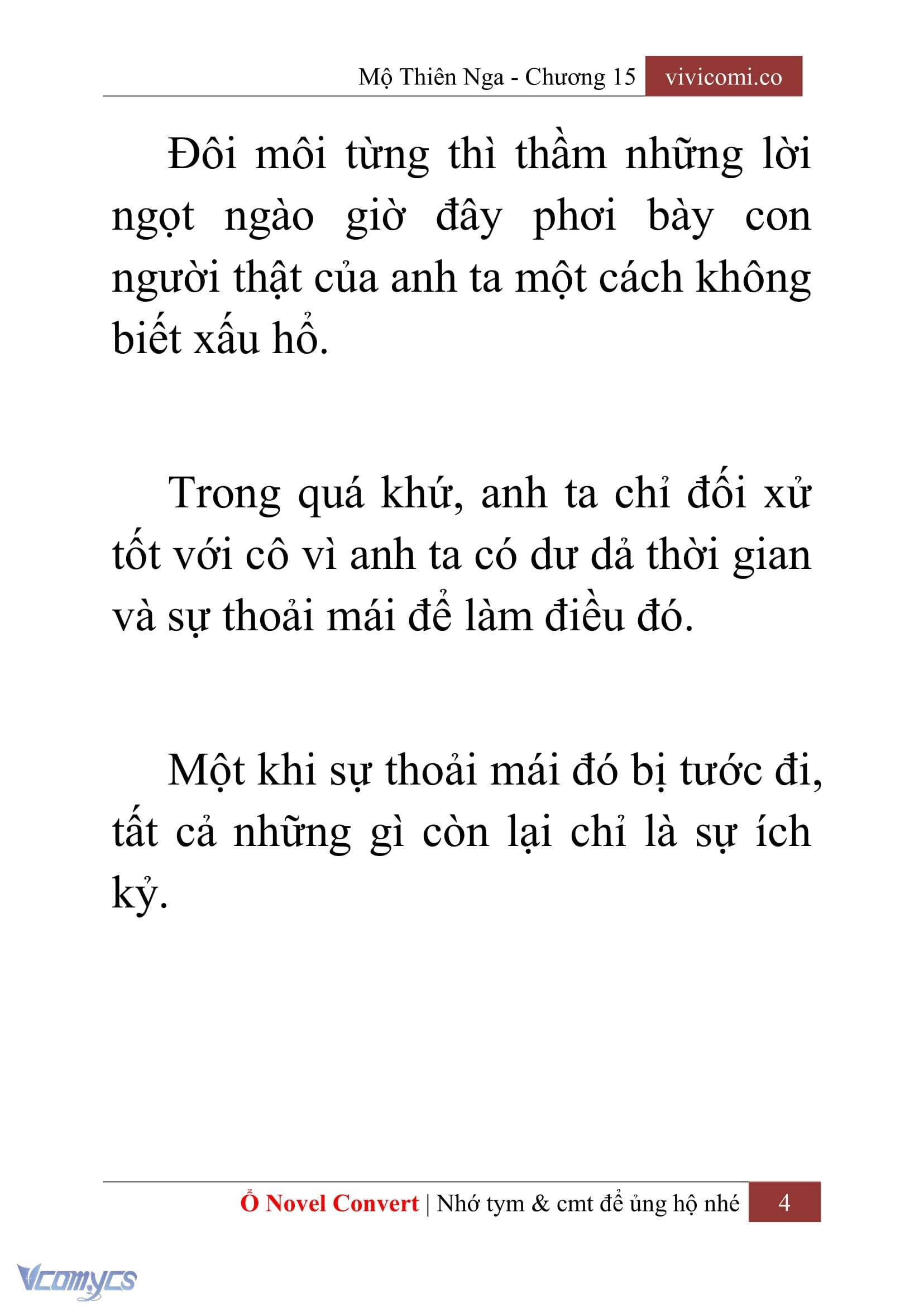 [Novel] Mộ Thiên Nga Chap 15 - Trang 2