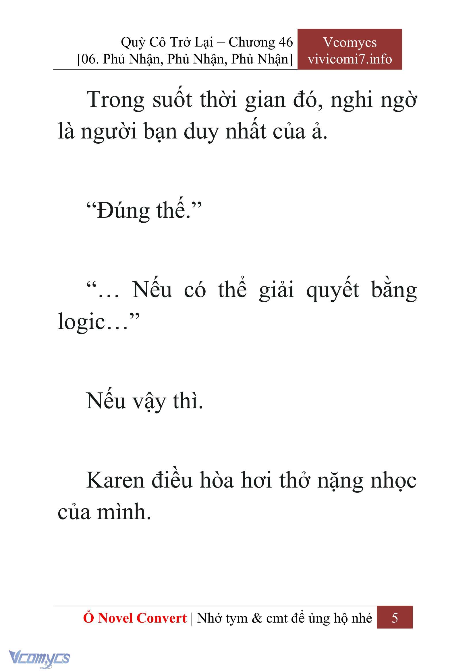 [Novel] Quý Cô Trở Lại Chap 46 - Next Chap 47