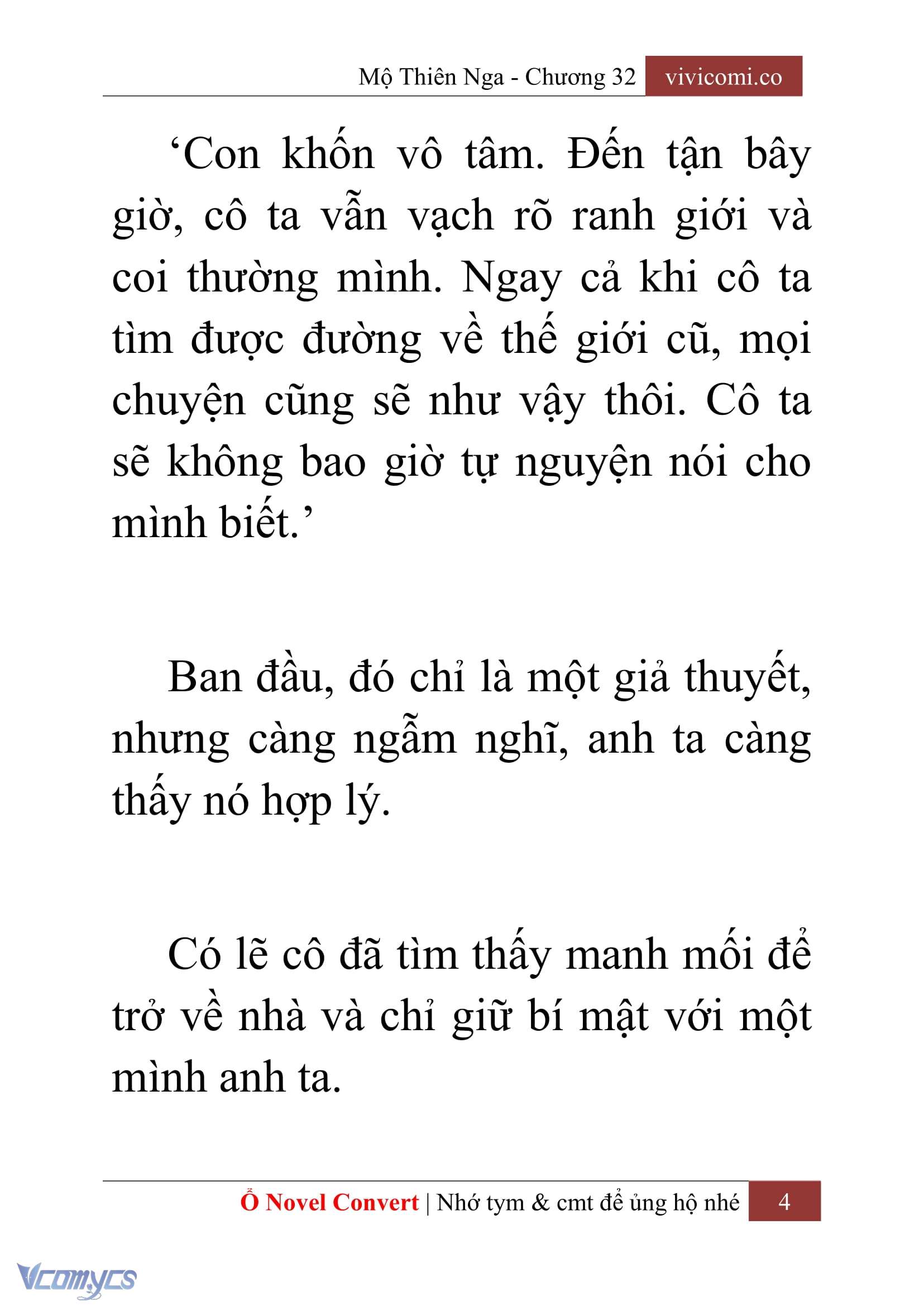 [Novel] Mộ Thiên Nga Chap 32 - Trang 2