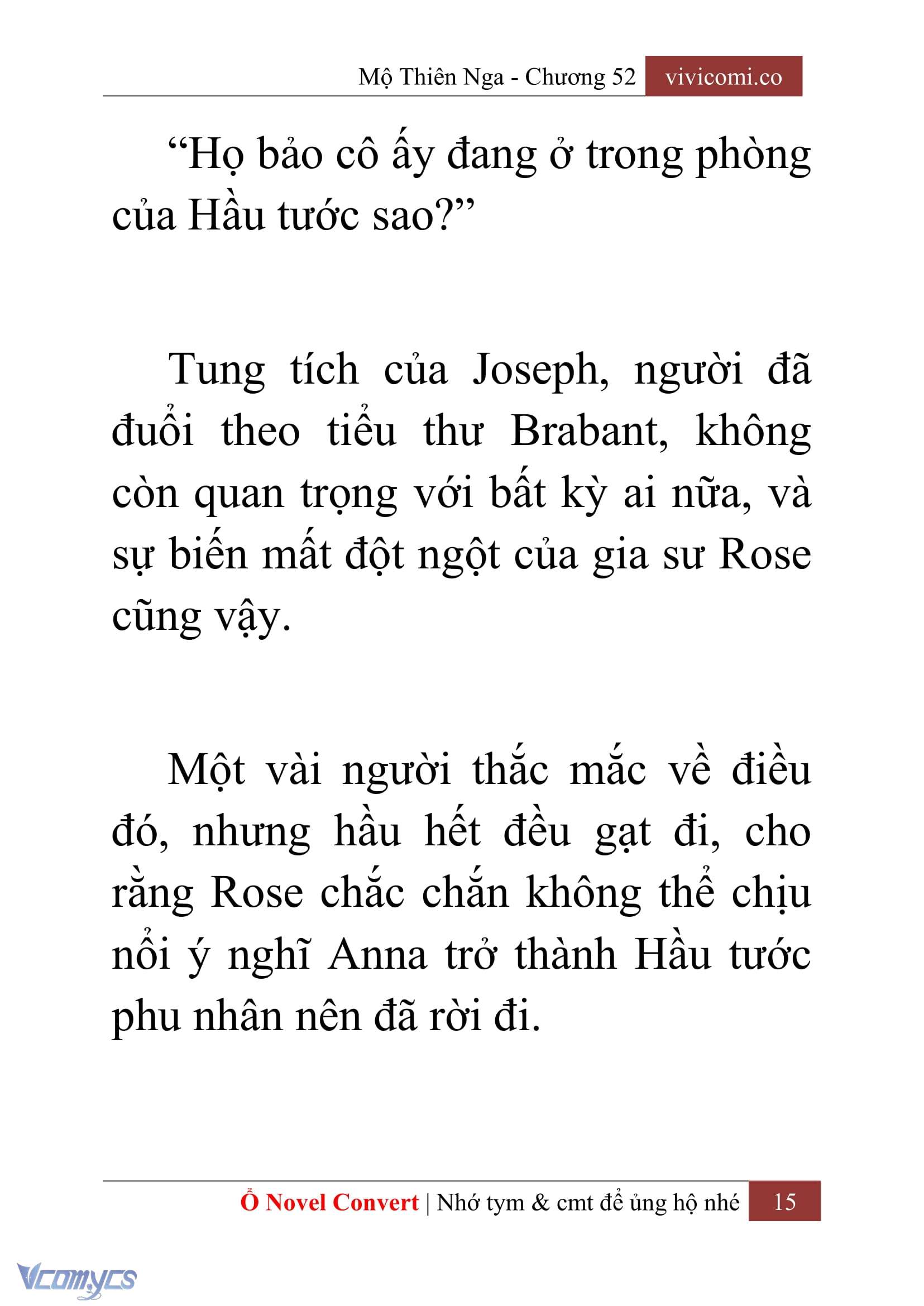 [Novel] Mộ Thiên Nga Chap 52 - Next Chap 53
