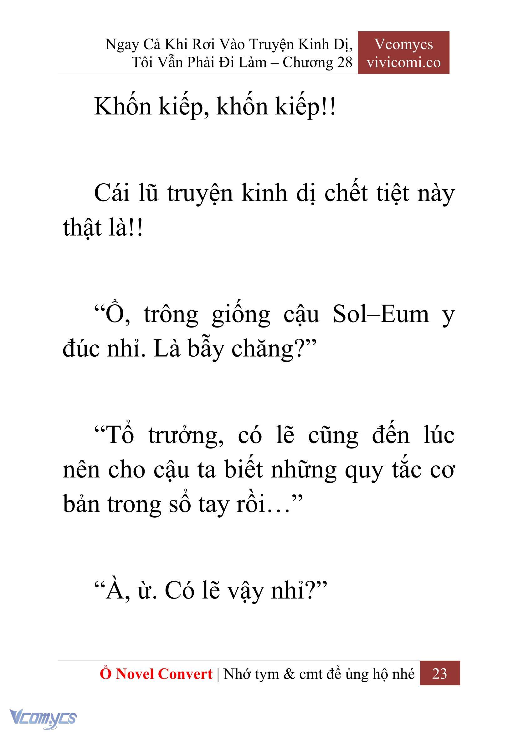 [Novel] Ngay Cả Khi Rơi Vào Truyện Kinh Dị, Tôi Vẫn Phải Đi Làm Chap 28 - Trang 2