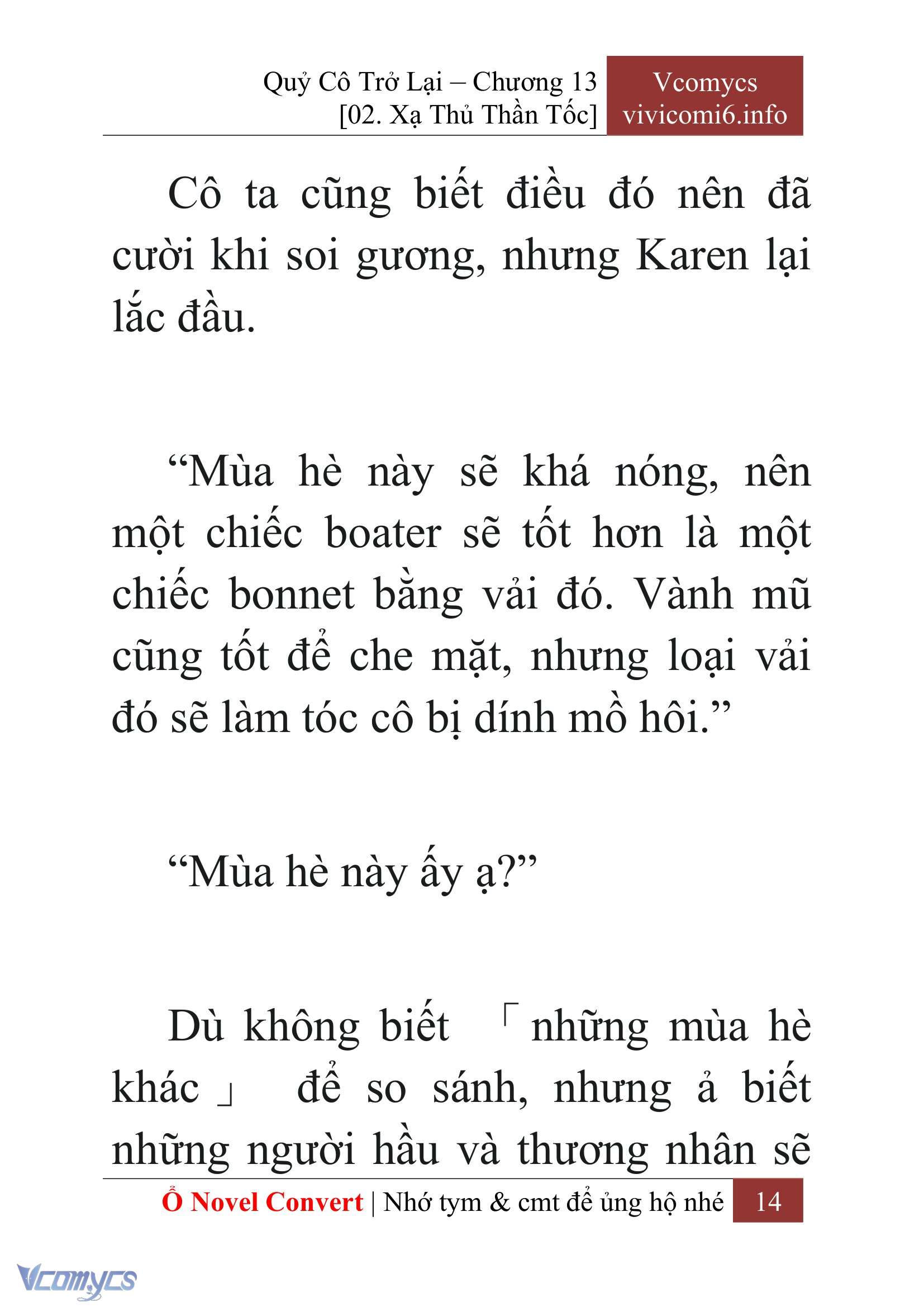[Novel] Quý Cô Trở Lại Chap 13 - Trang 2