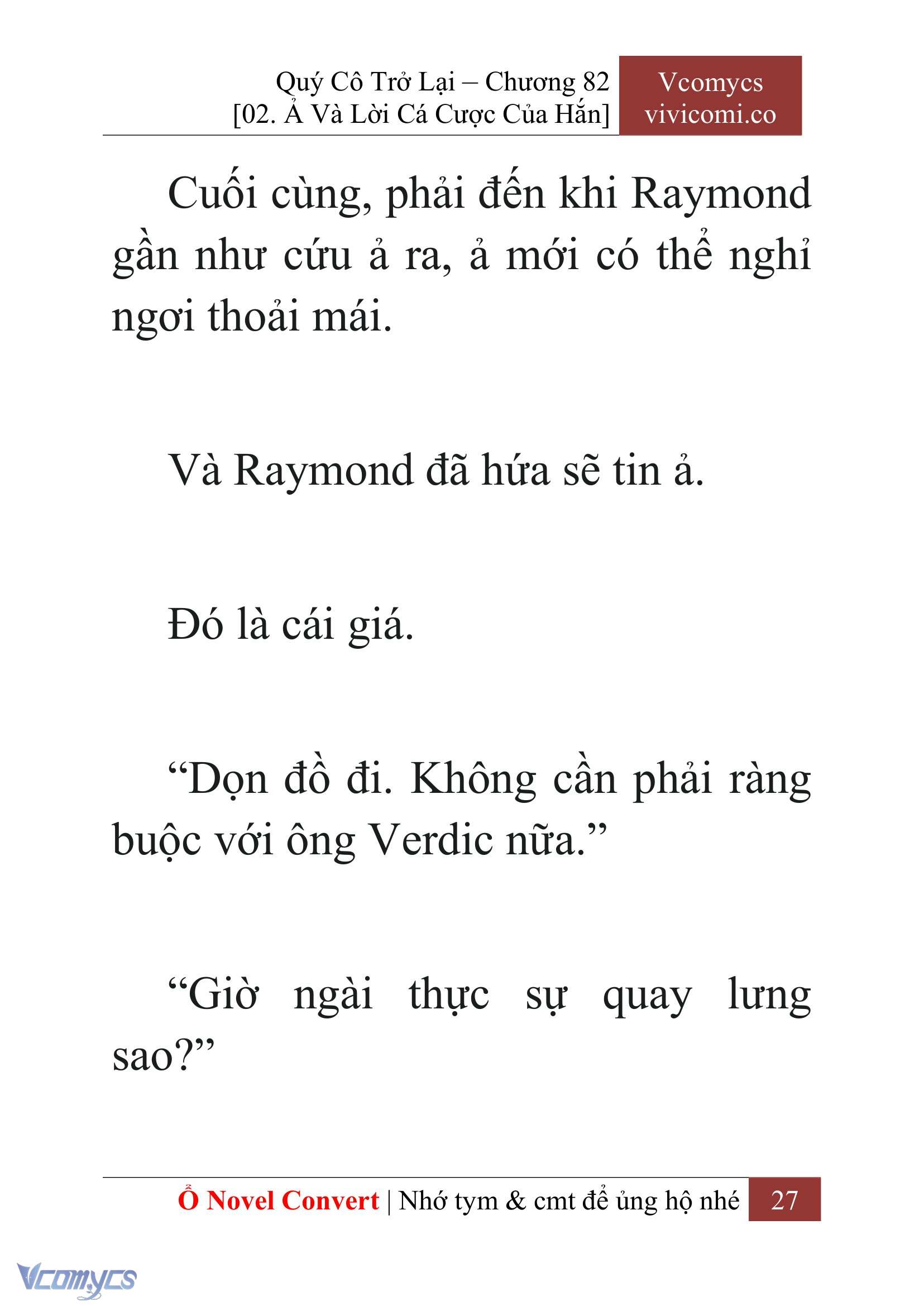 [Novel] Quý Cô Trở Lại Chap 82 - Trang 2