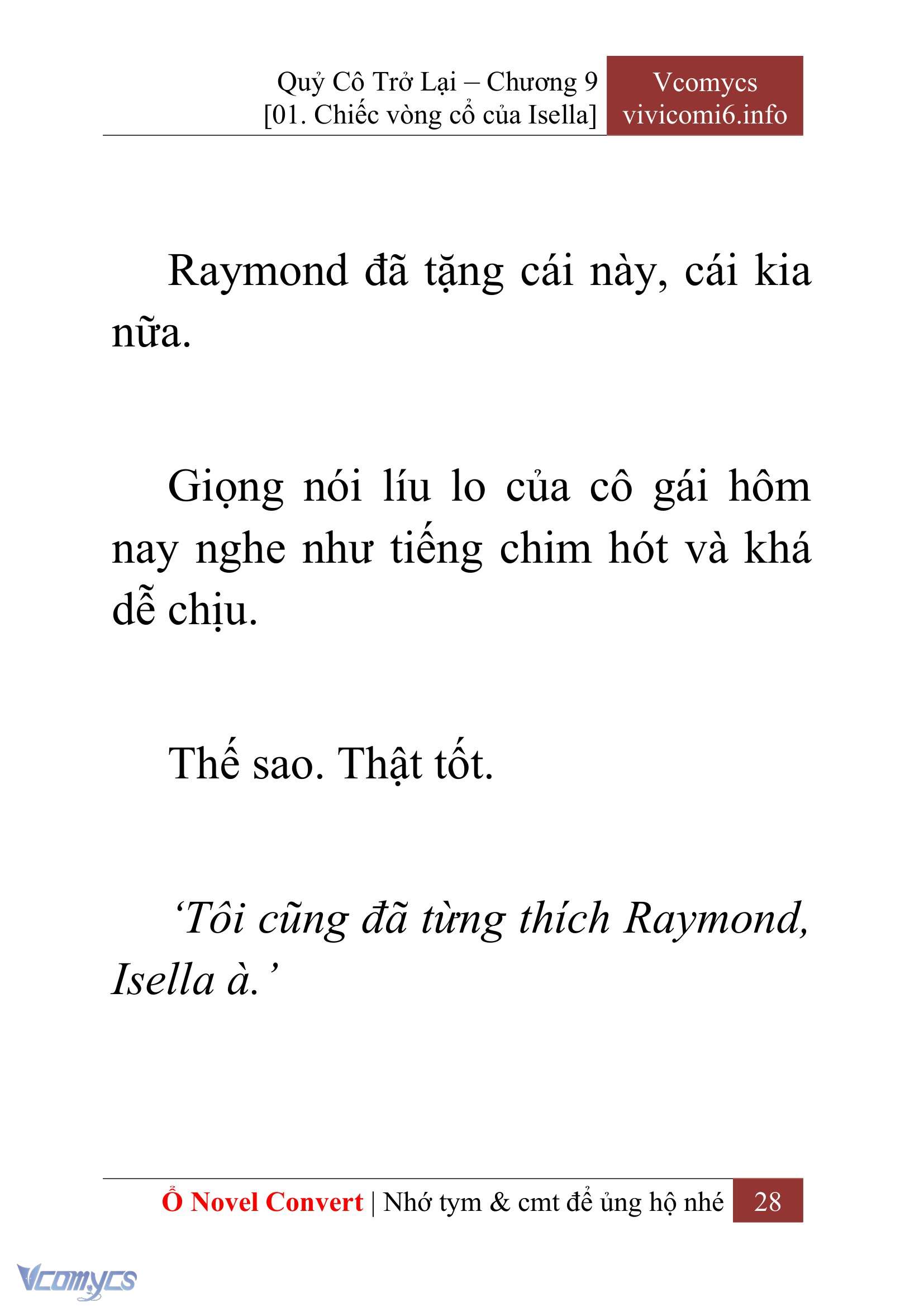 [Novel] Quý Cô Trở Lại Chap 9 - Next Chap 10