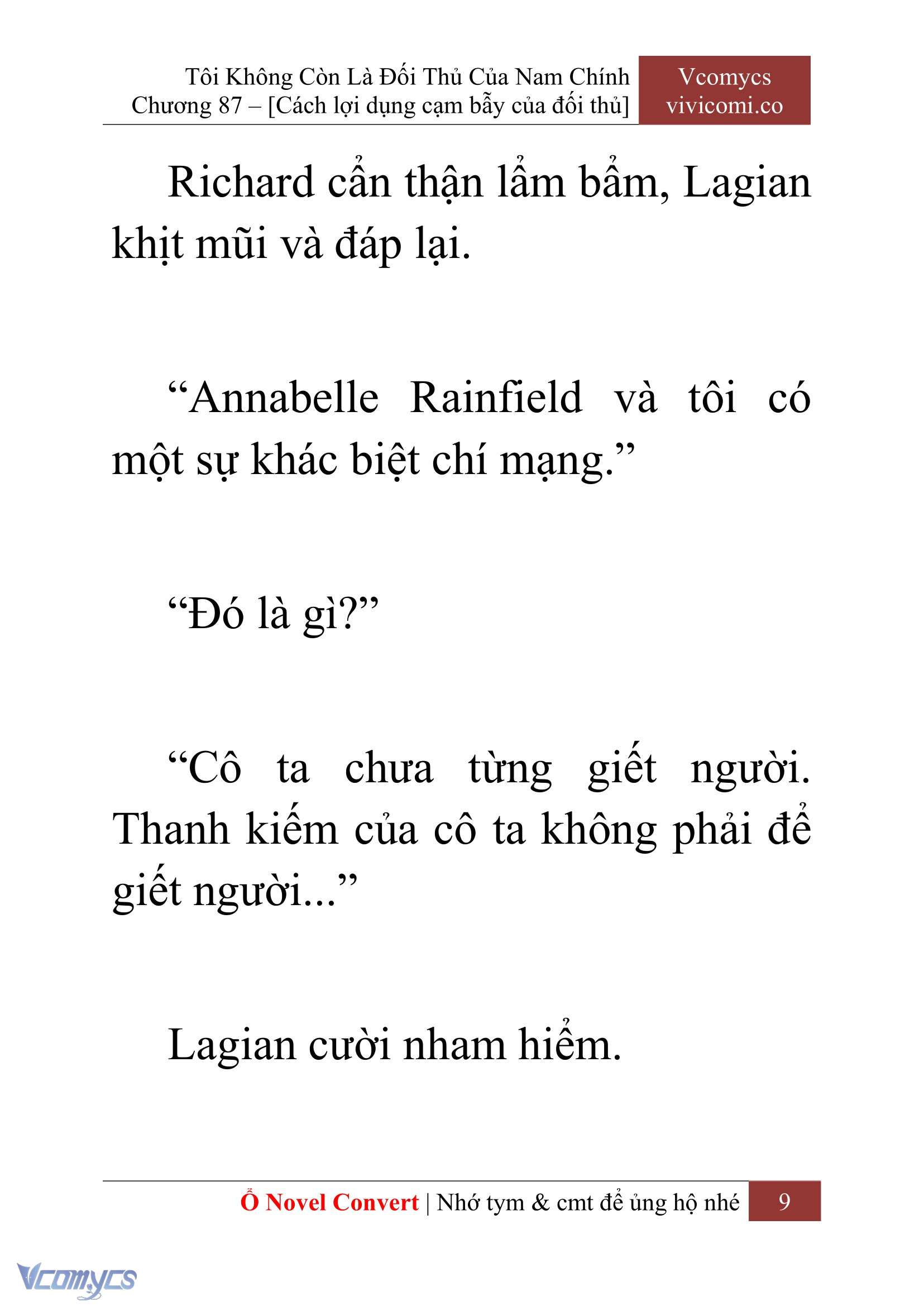 [Novel] Tôi Không Còn Là Đối Thủ Của Nam Chính Chap 87 - Trang 2