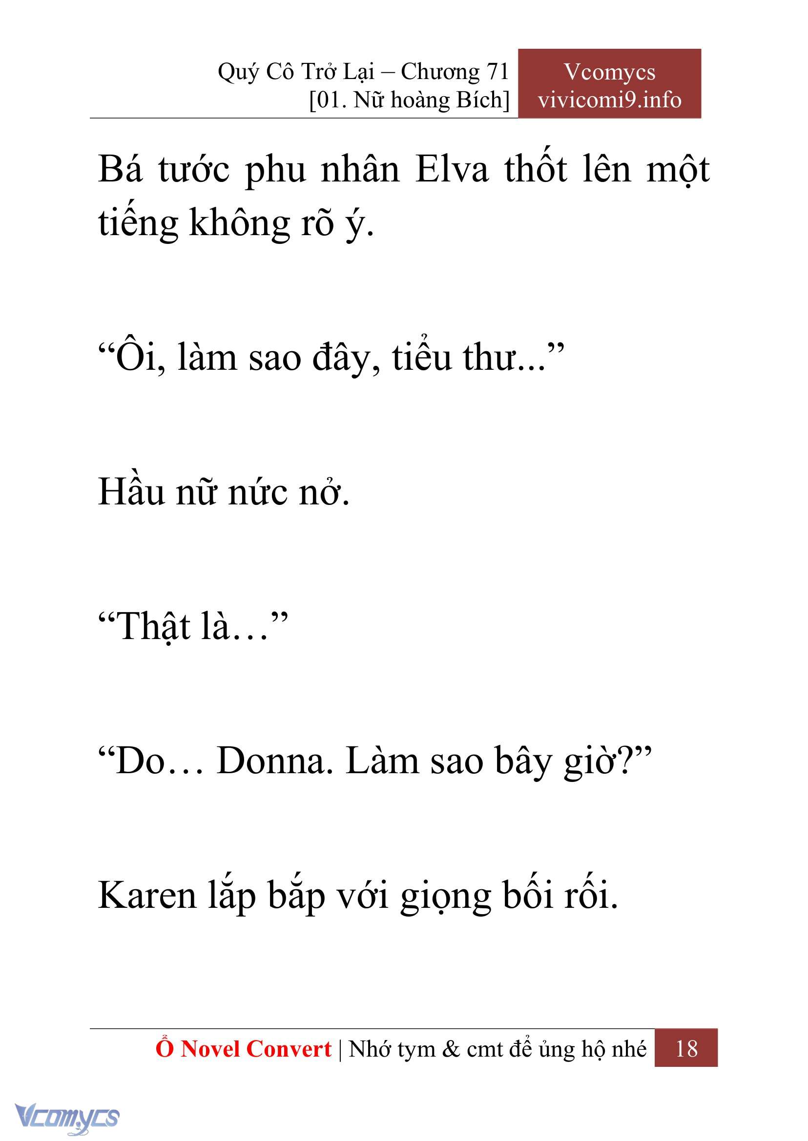 [Novel] Quý Cô Trở Lại Chap 71 - Trang 2