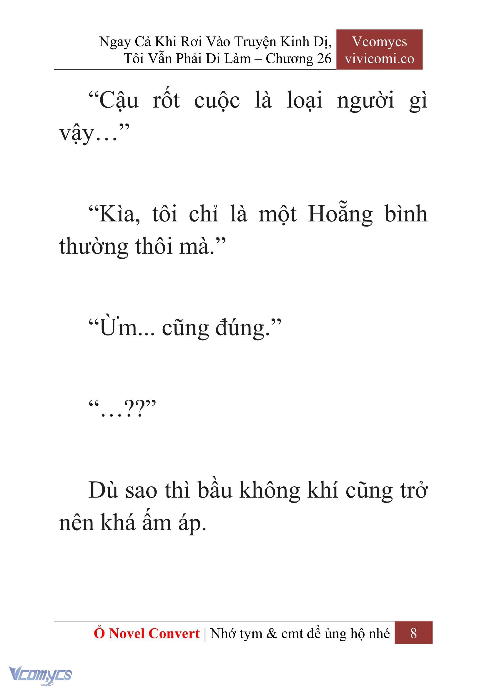 [Novel] Ngay Cả Khi Rơi Vào Truyện Kinh Dị, Tôi Vẫn Phải Đi Làm Chap 26 - Trang 2