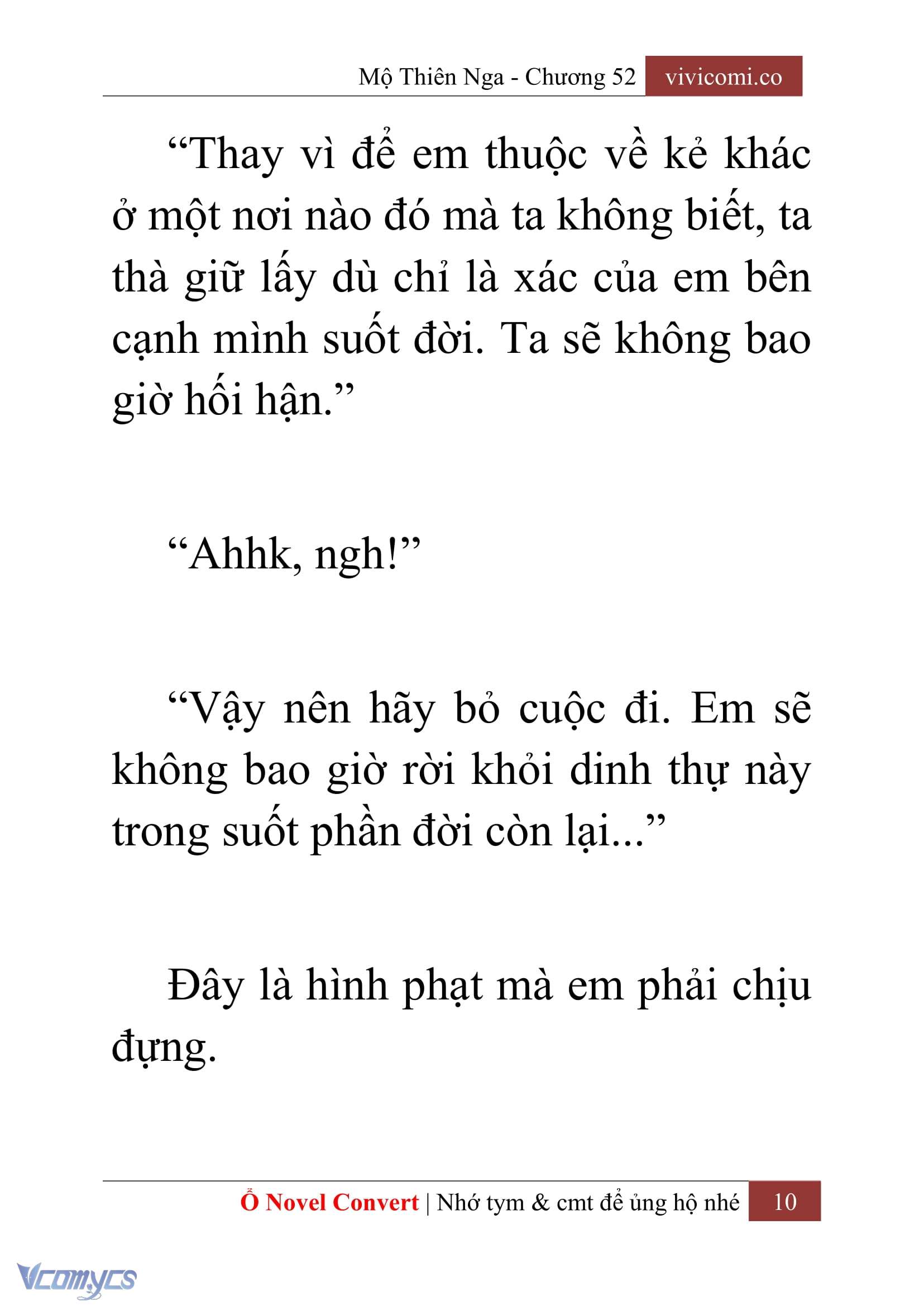 [Novel] Mộ Thiên Nga Chap 52 - Next Chap 53