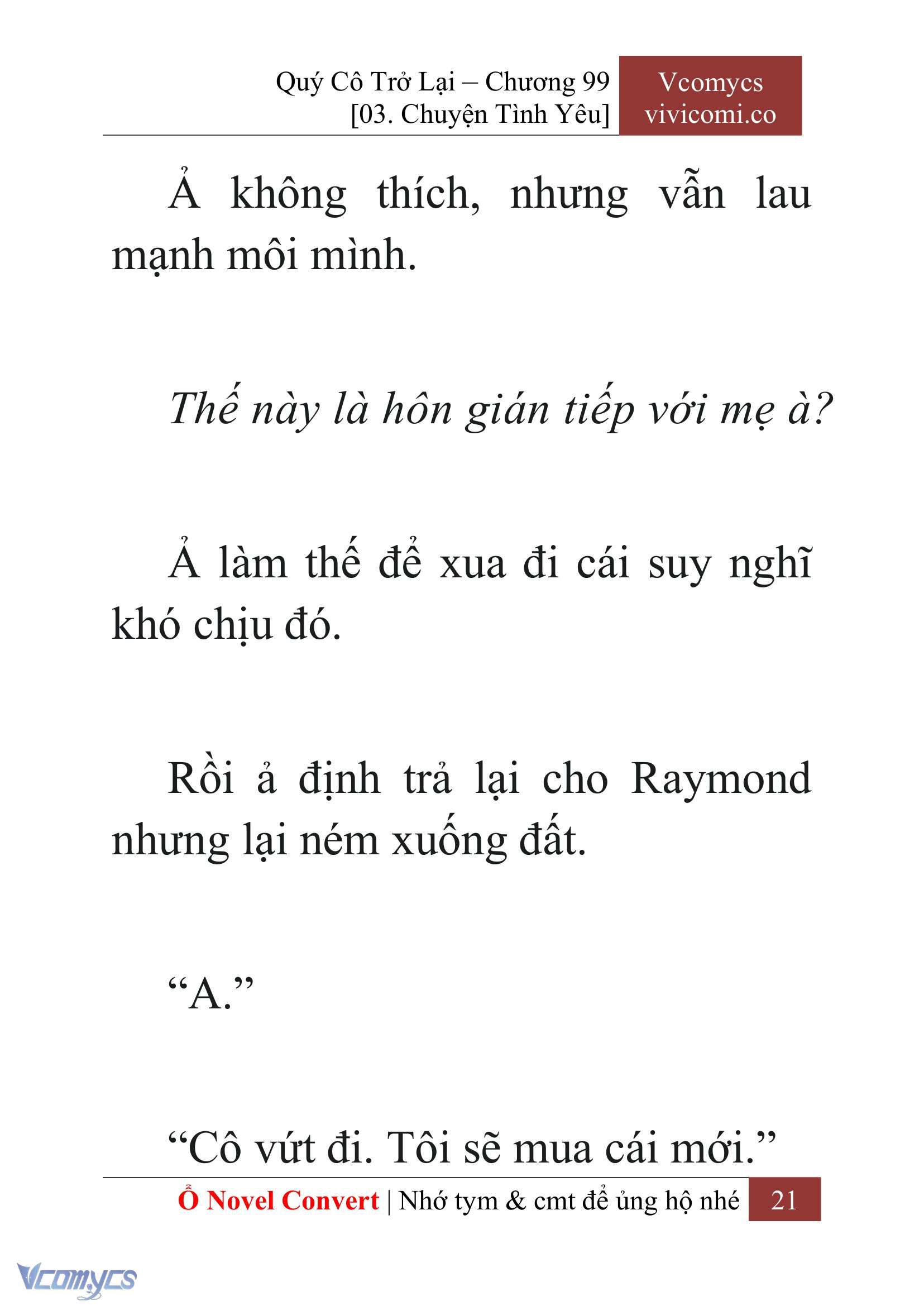 [Novel] Quý Cô Trở Lại Chap 99 - Trang 2