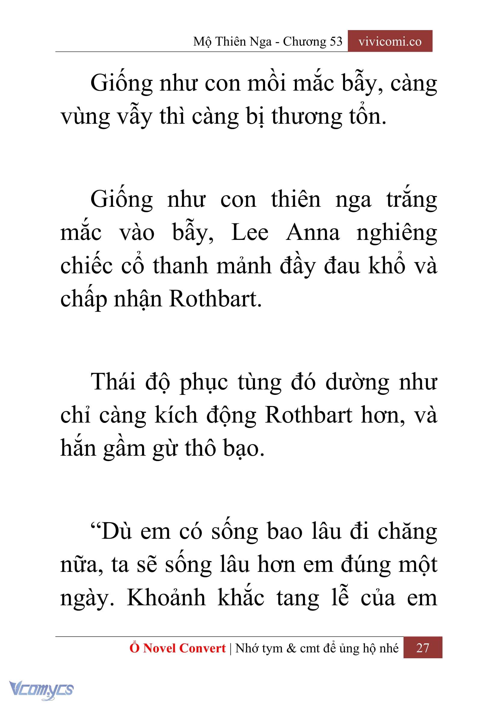 [Novel] Mộ Thiên Nga Chap 53 - Next 