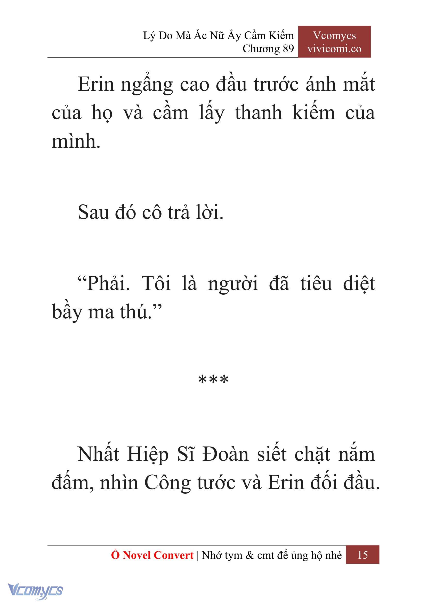 [Novel] Lý Do Mà Ác Nữ Ấy Cầm Kiếm Chap 89 - Trang 2