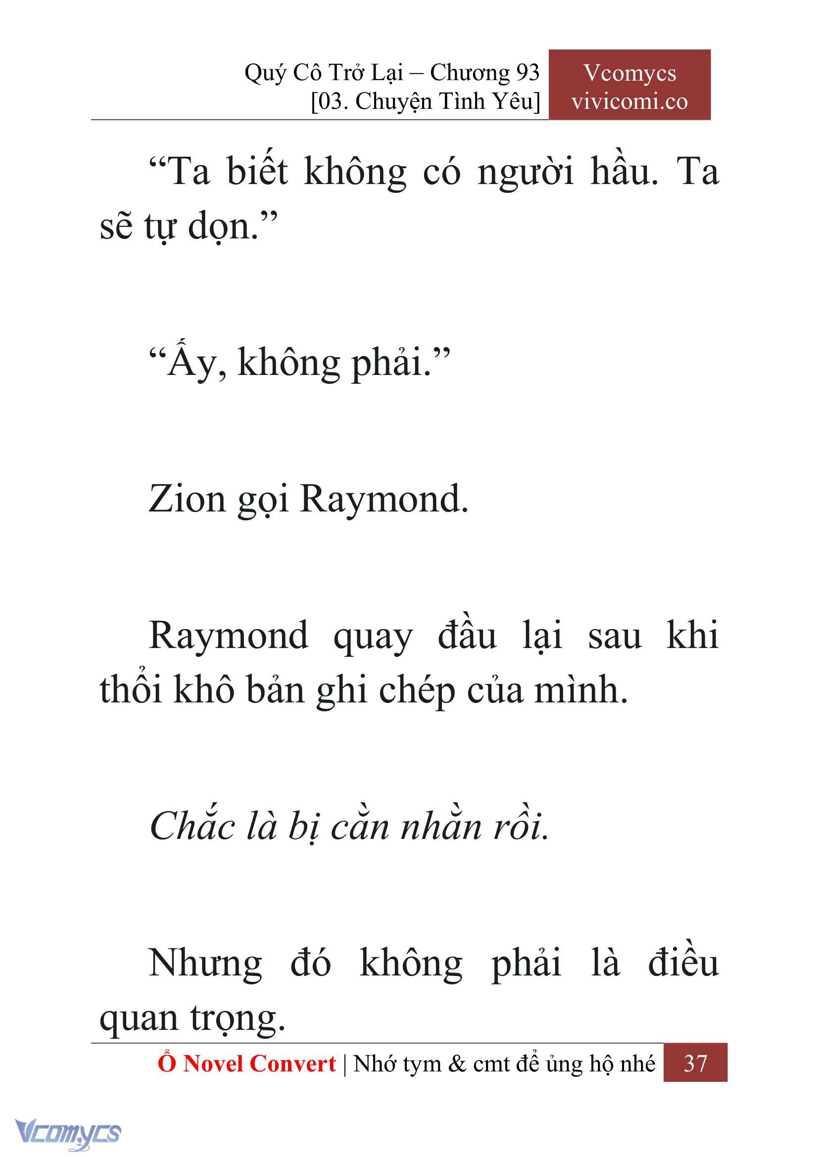 [Novel] Quý Cô Trở Lại Chap 93 - Trang 2