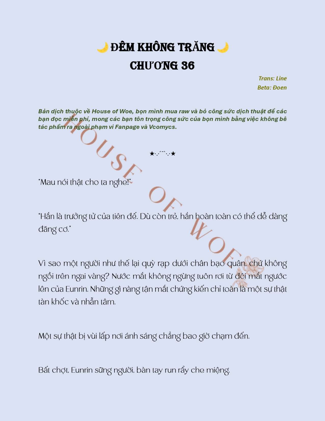 [NOVEL] ĐÊM KHÔNG TRĂNG Chap 36 - Trang 2