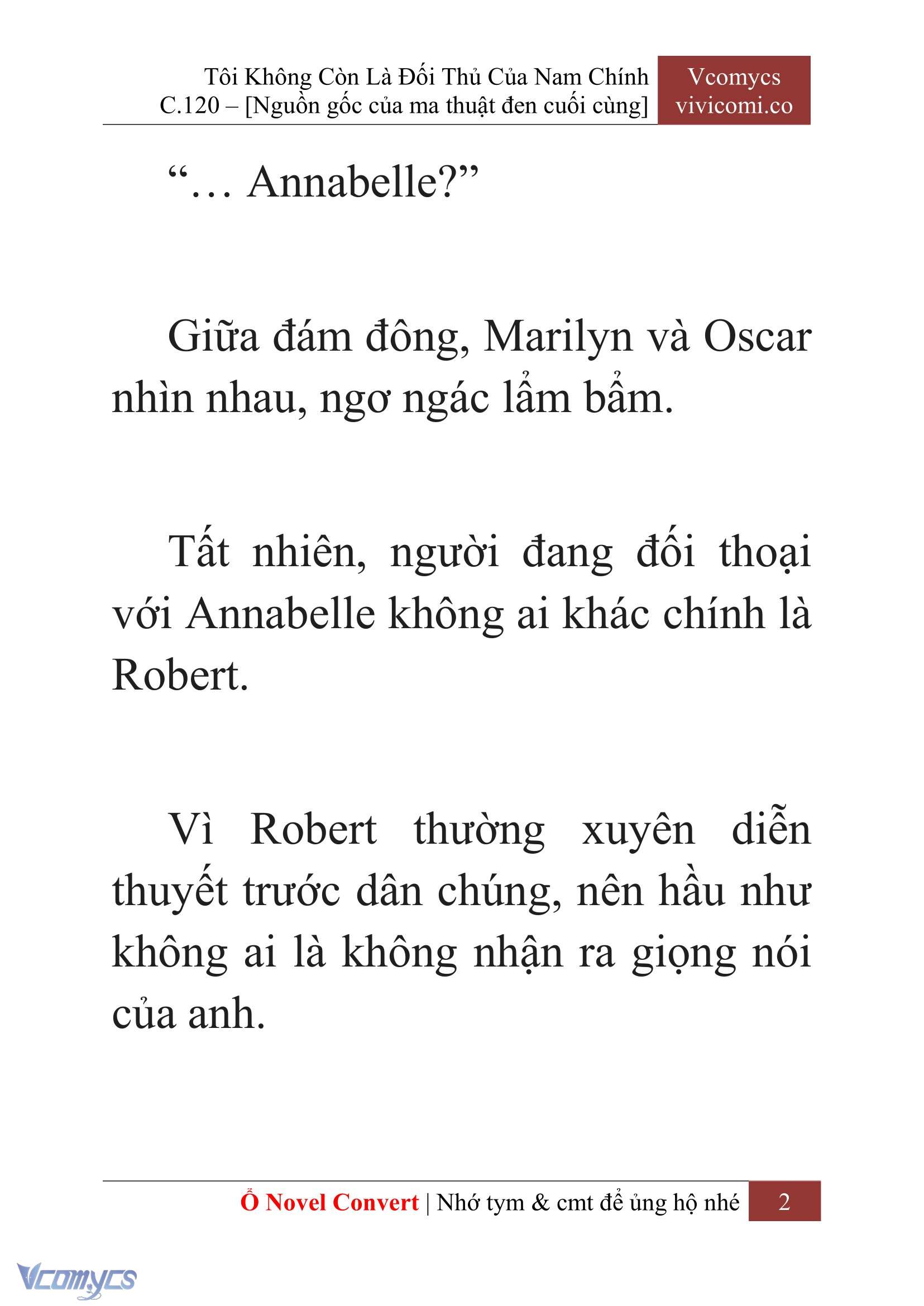 [Novel] Tôi Không Còn Là Đối Thủ Của Nam Chính Chap 120 - Trang 2