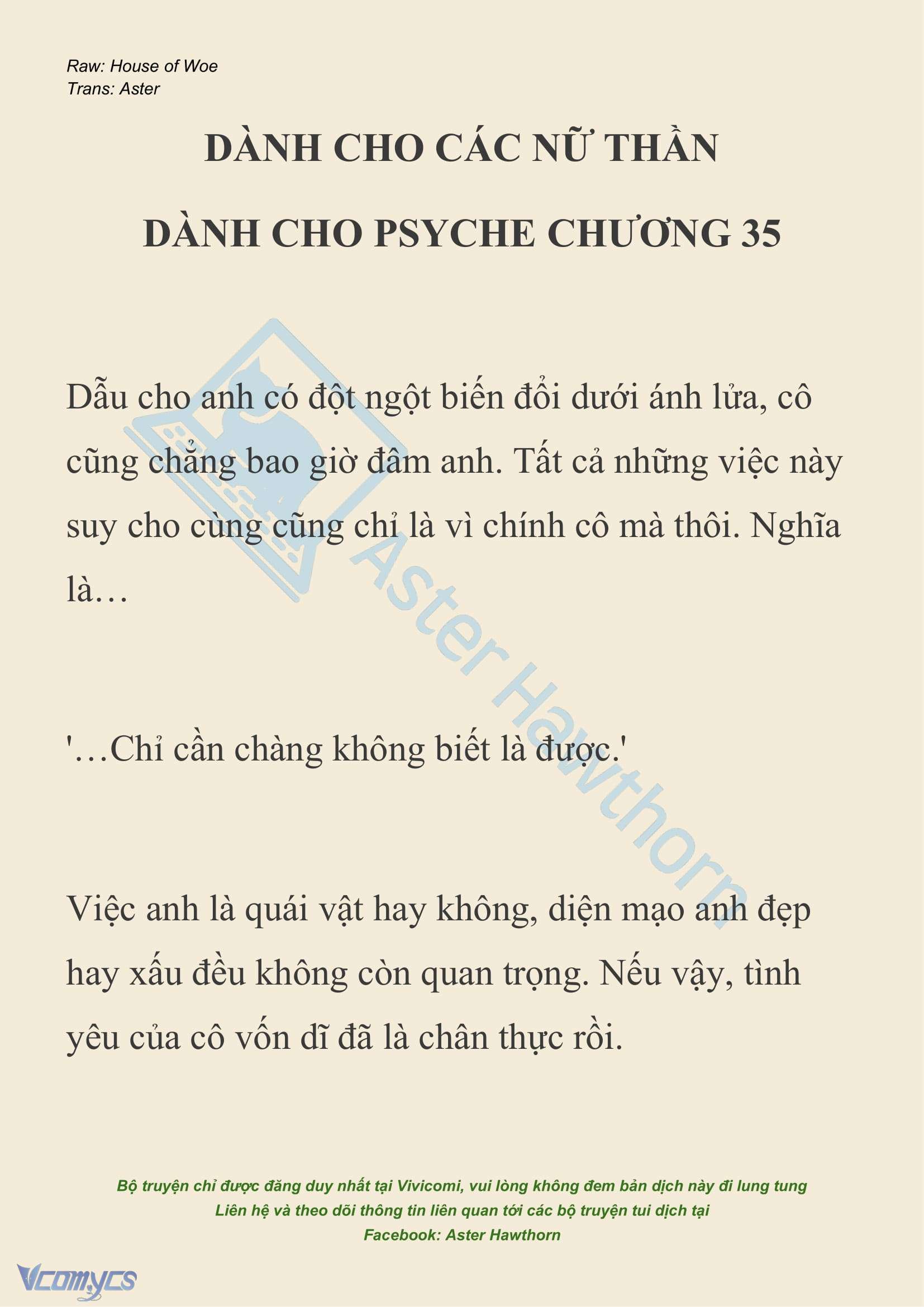 [NOVEL] Dành Cho Các Nữ Thần: Dành cho Psyche Chap 35 - Trang 2