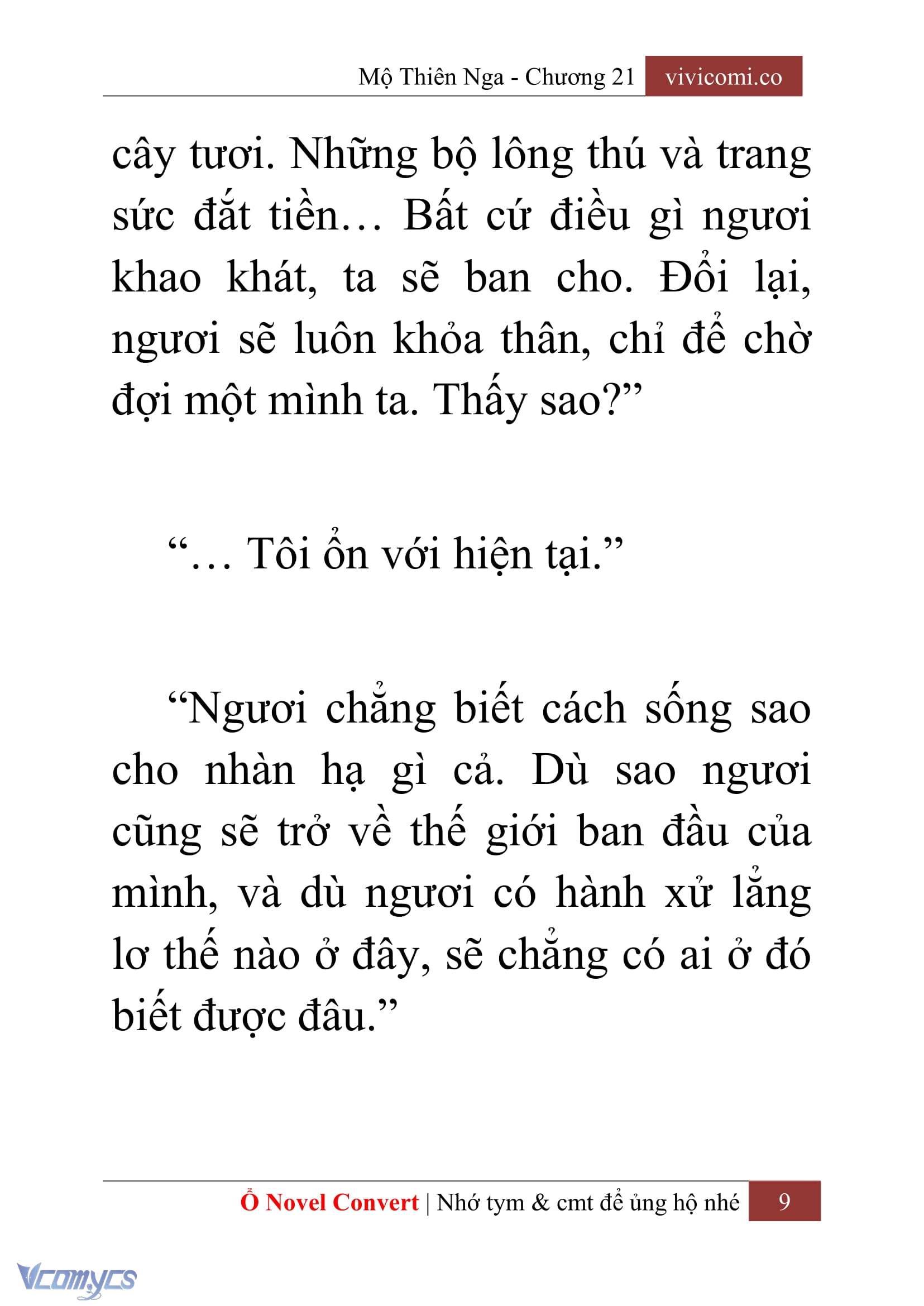 [Novel] Mộ Thiên Nga Chap 21 - Trang 2