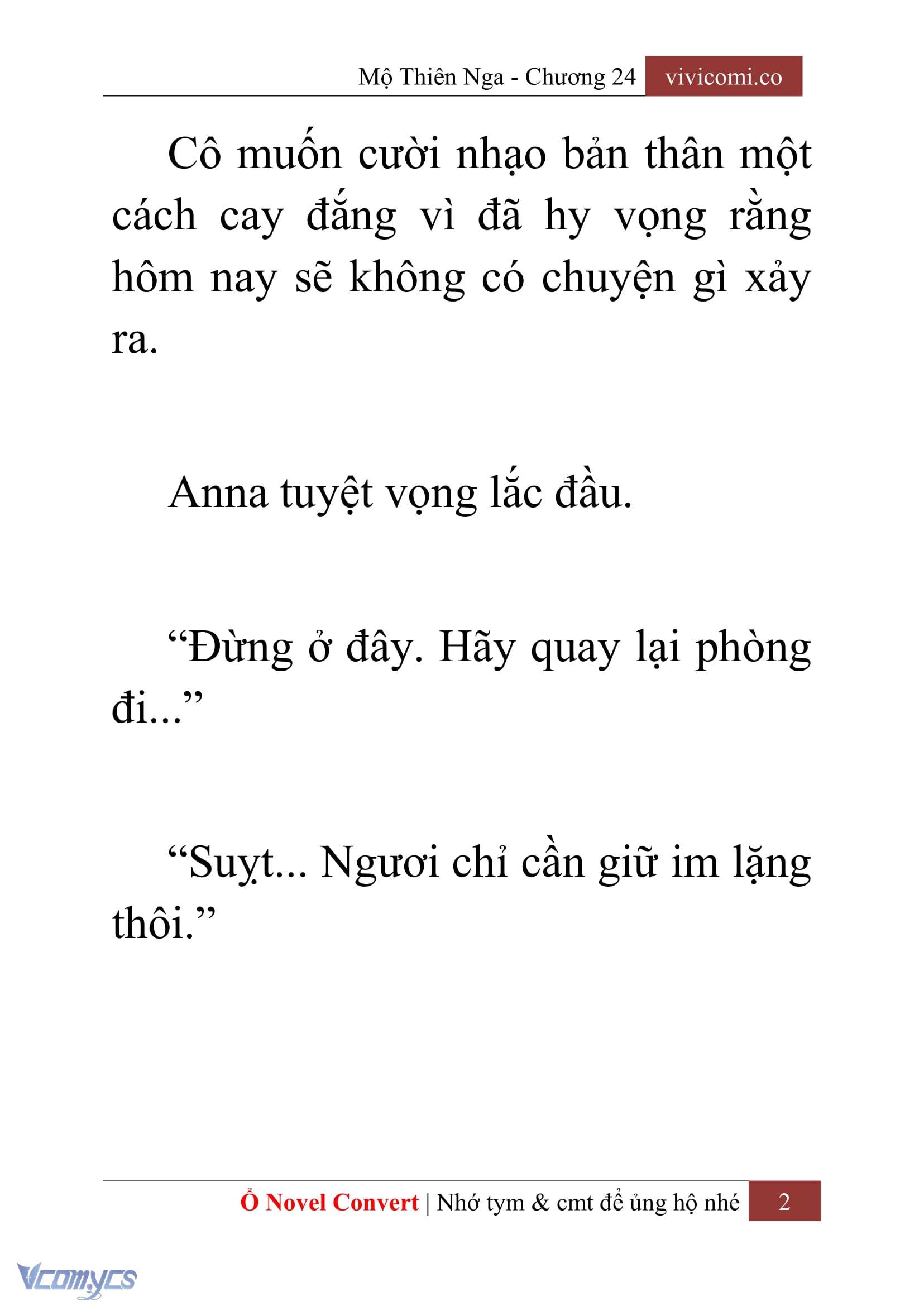 [Novel] Mộ Thiên Nga Chap 24 - Trang 2