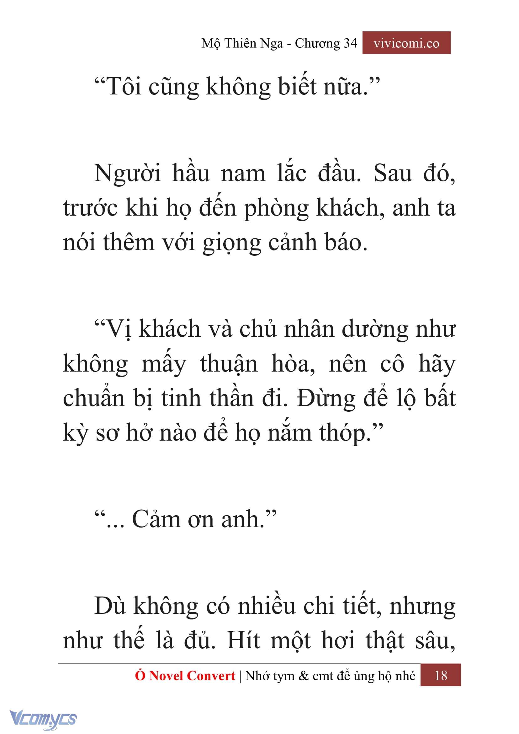 [Novel] Mộ Thiên Nga Chap 34 - Trang 2