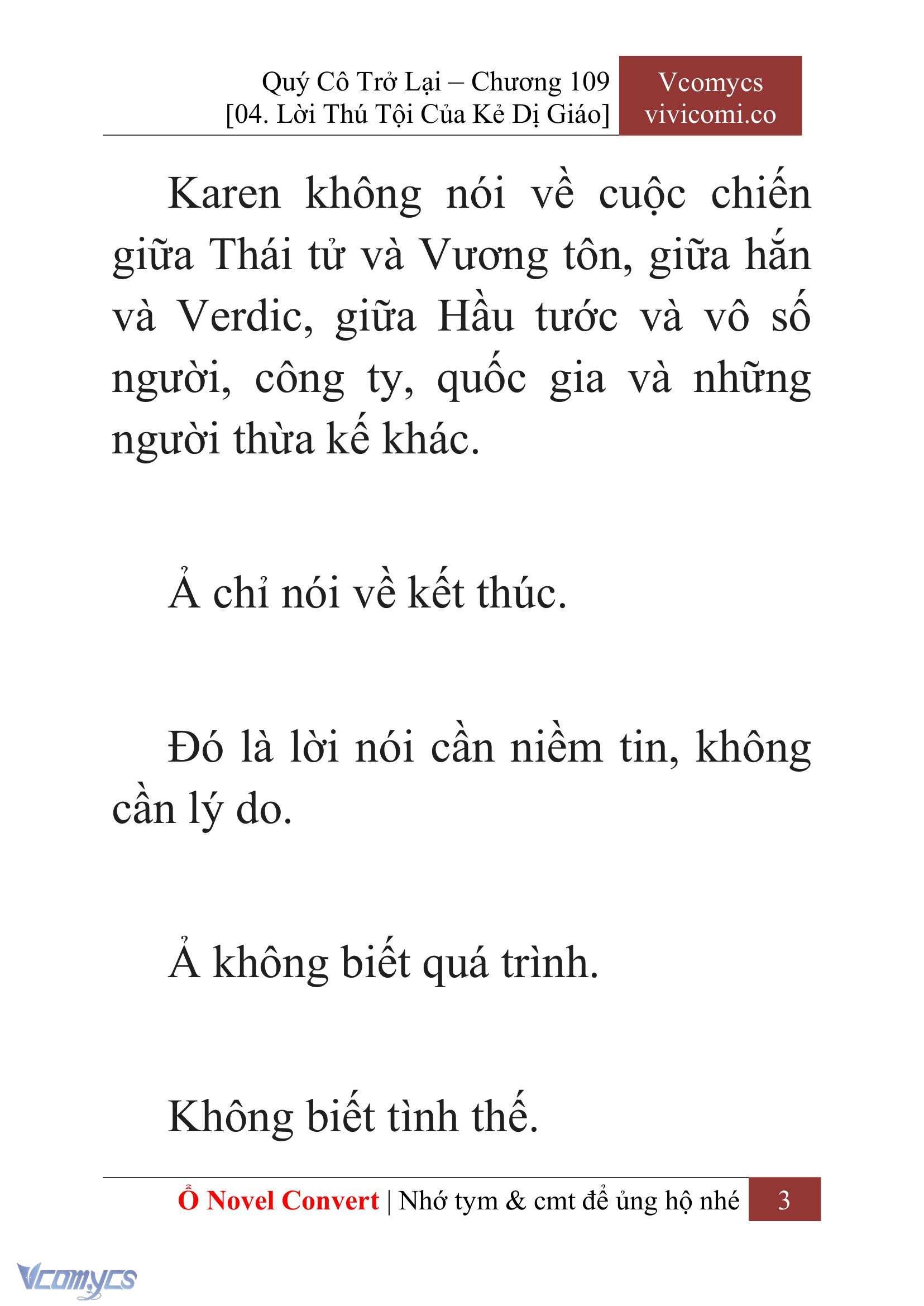 [Novel] Quý Cô Trở Lại Chap 109 - Trang 2