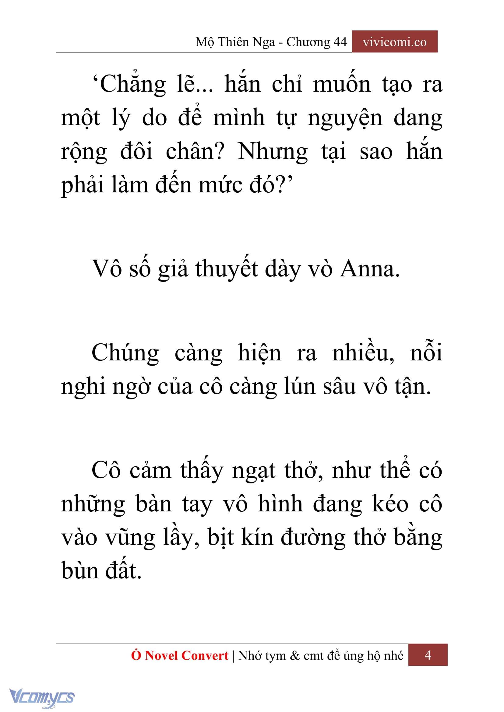 [Novel] Mộ Thiên Nga Chap 44 - Trang 2