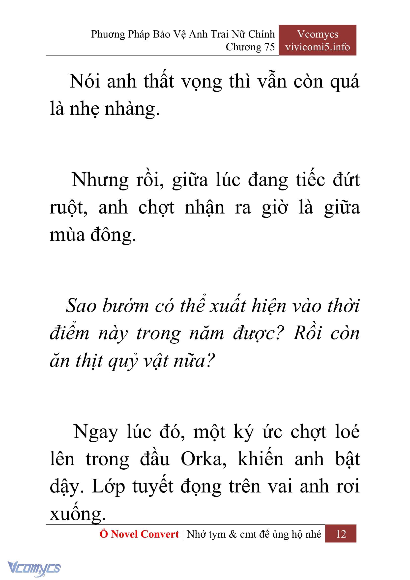 [Novel] Phương Pháp Bảo Vệ Anh Trai Nữ Chính Chap 75 - Trang 2