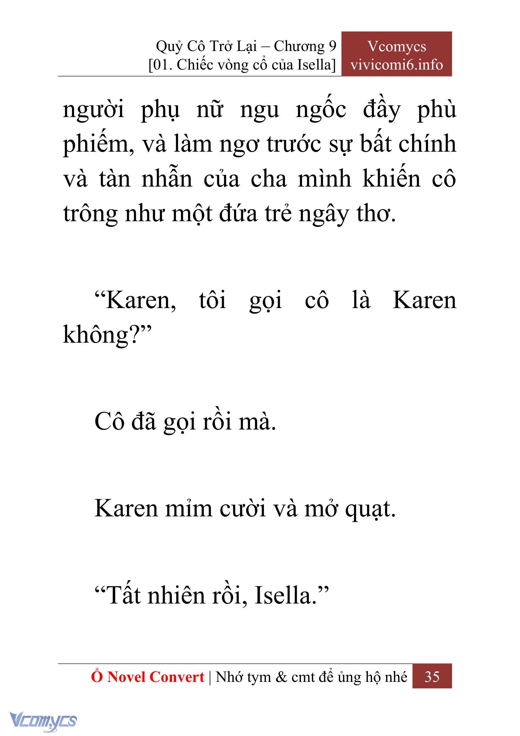 [Novel] Quý Cô Trở Lại Chap 9 - Next Chap 10