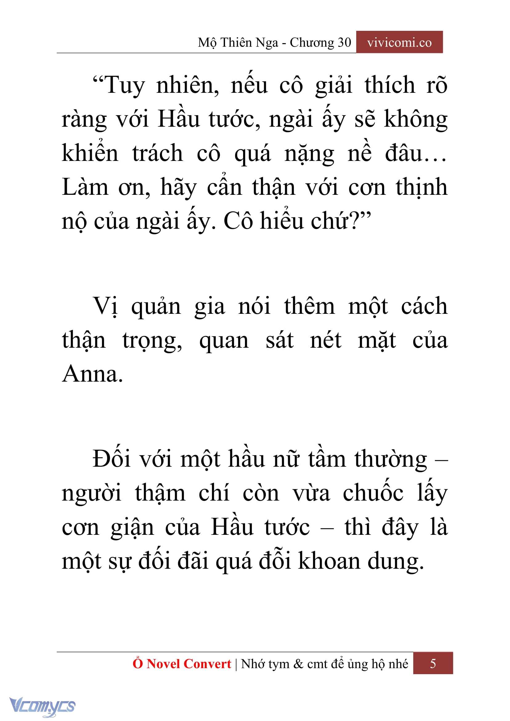 [Novel] Mộ Thiên Nga Chap 30 - Trang 2