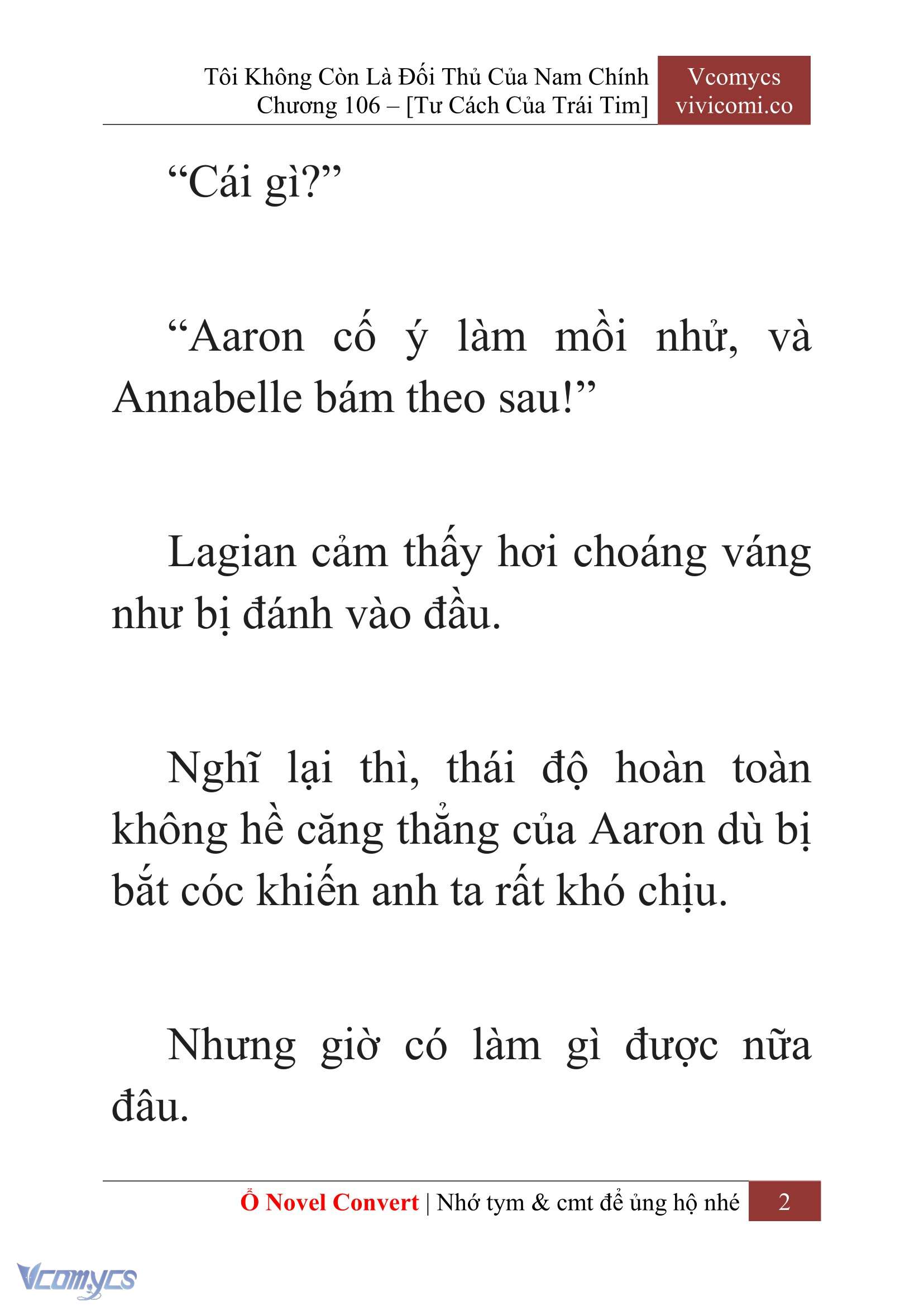 [Novel] Tôi Không Còn Là Đối Thủ Của Nam Chính Chap 106 - Trang 2