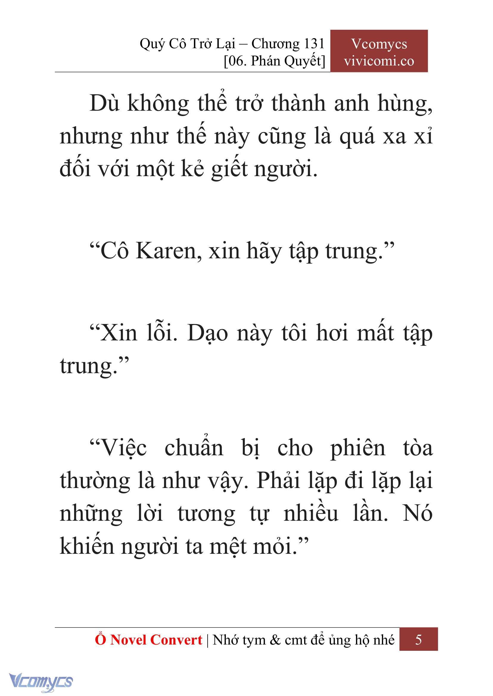 [Novel] Quý Cô Trở Lại Chap 131 - Trang 2