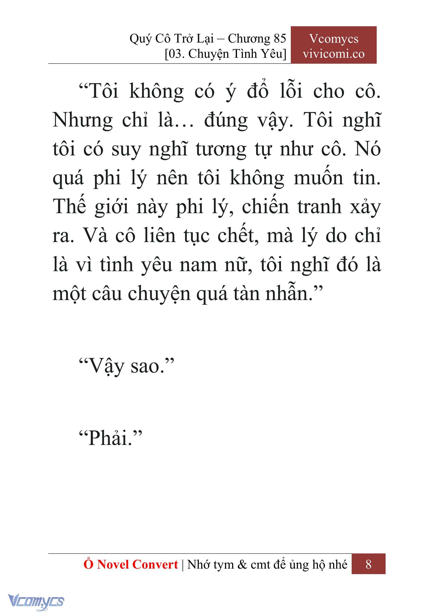 [Novel] Quý Cô Trở Lại Chap 85 - Trang 2