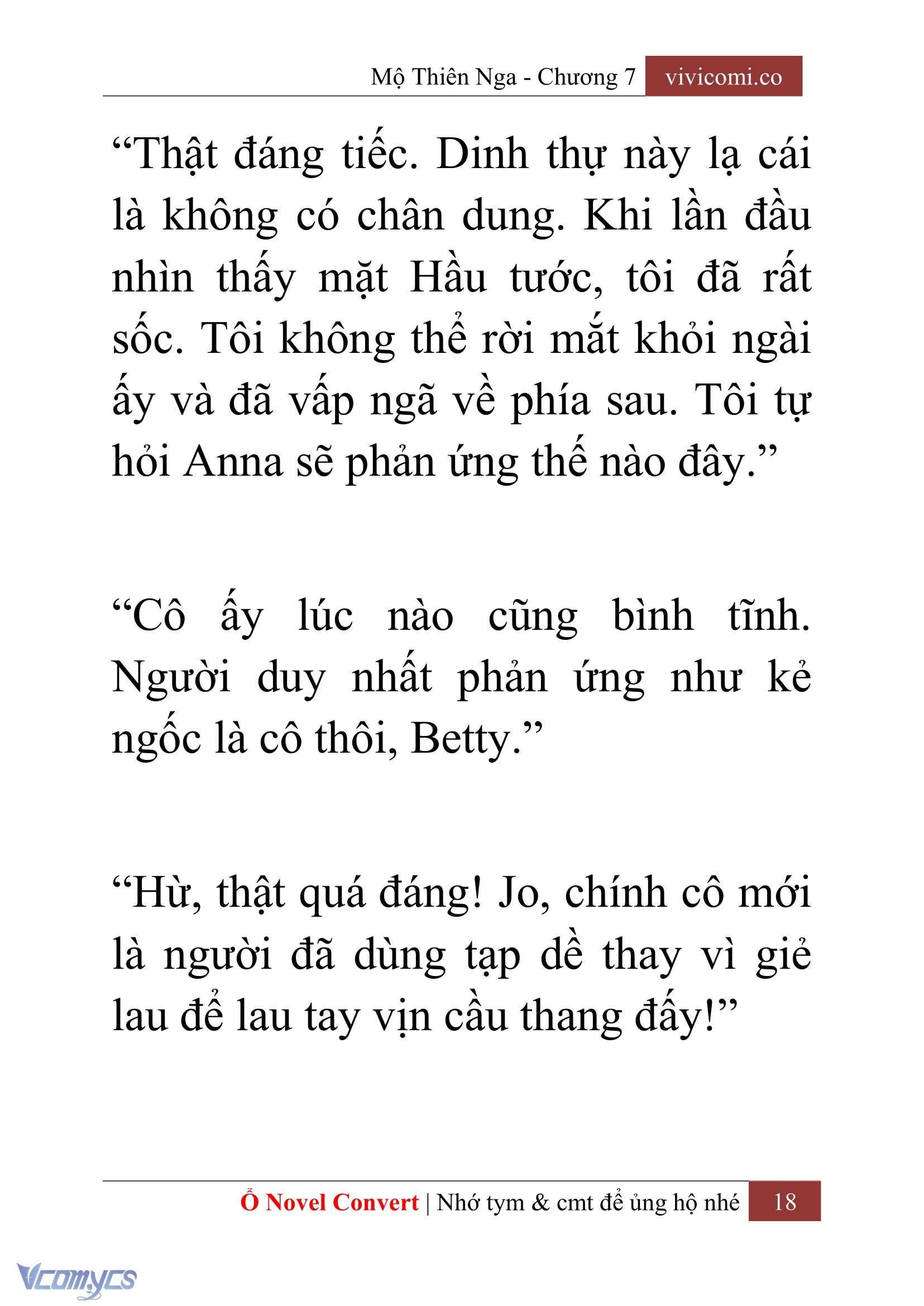 [Novel] Mộ Thiên Nga Chap 7 - Trang 2