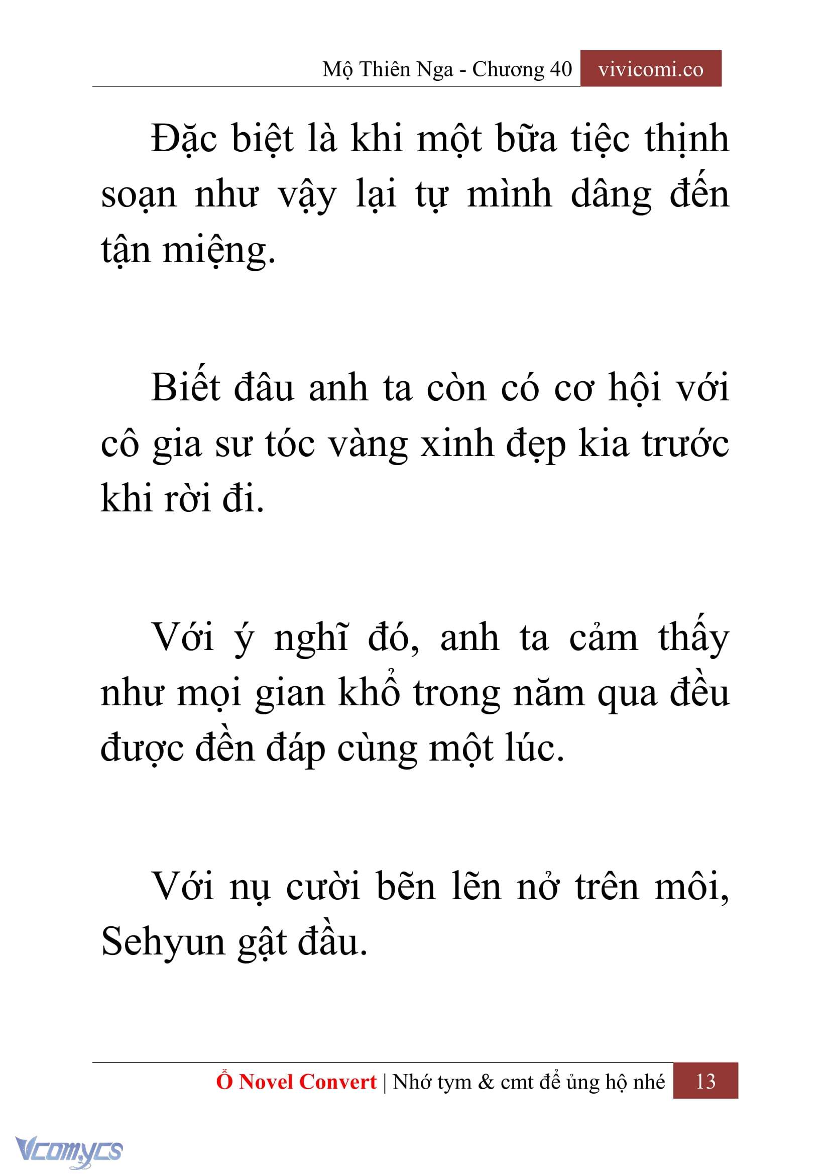 [Novel] Mộ Thiên Nga Chap 40 - Trang 2